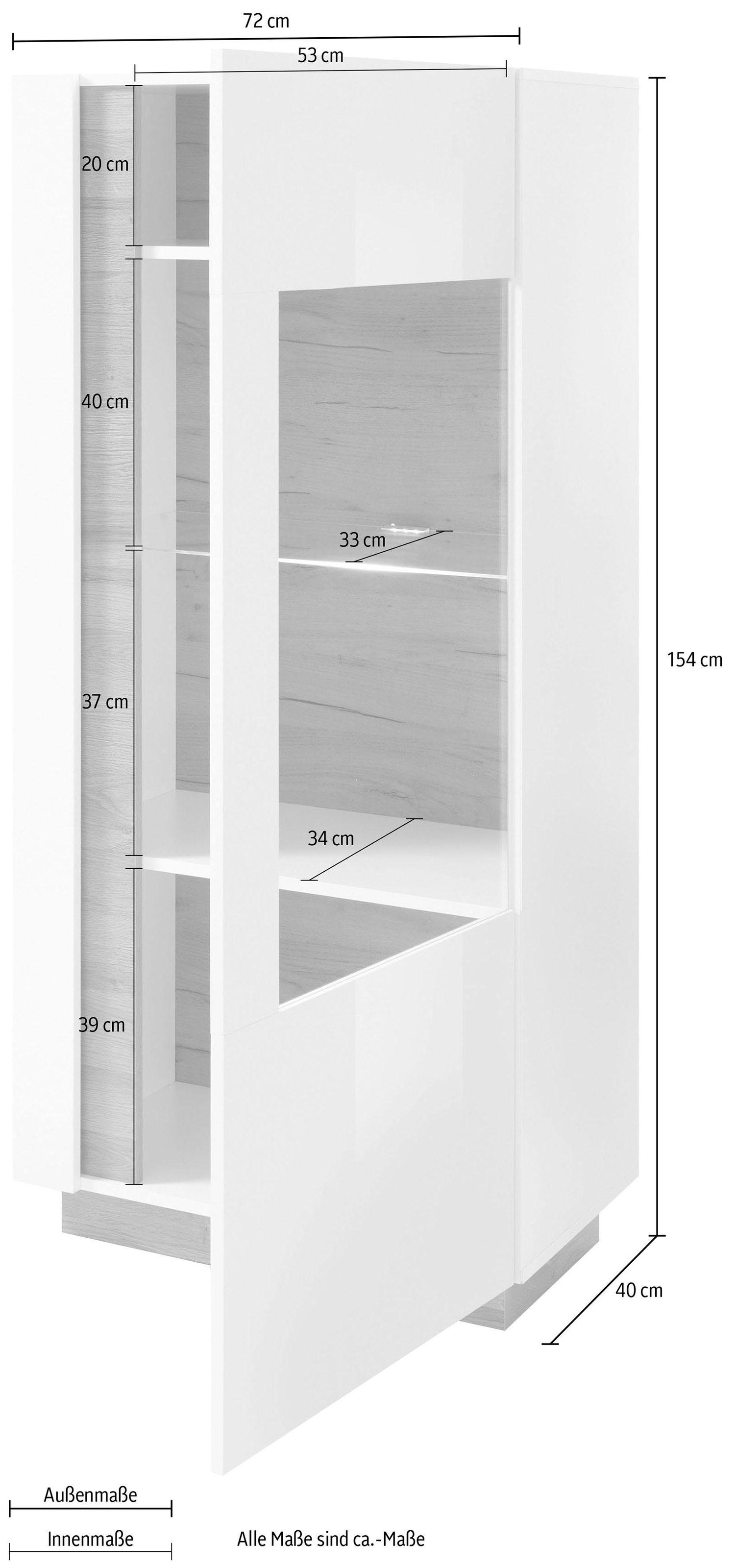 INOSIGN Vitrine »CLAiR Vitrine 22«, Höhe 154 cm