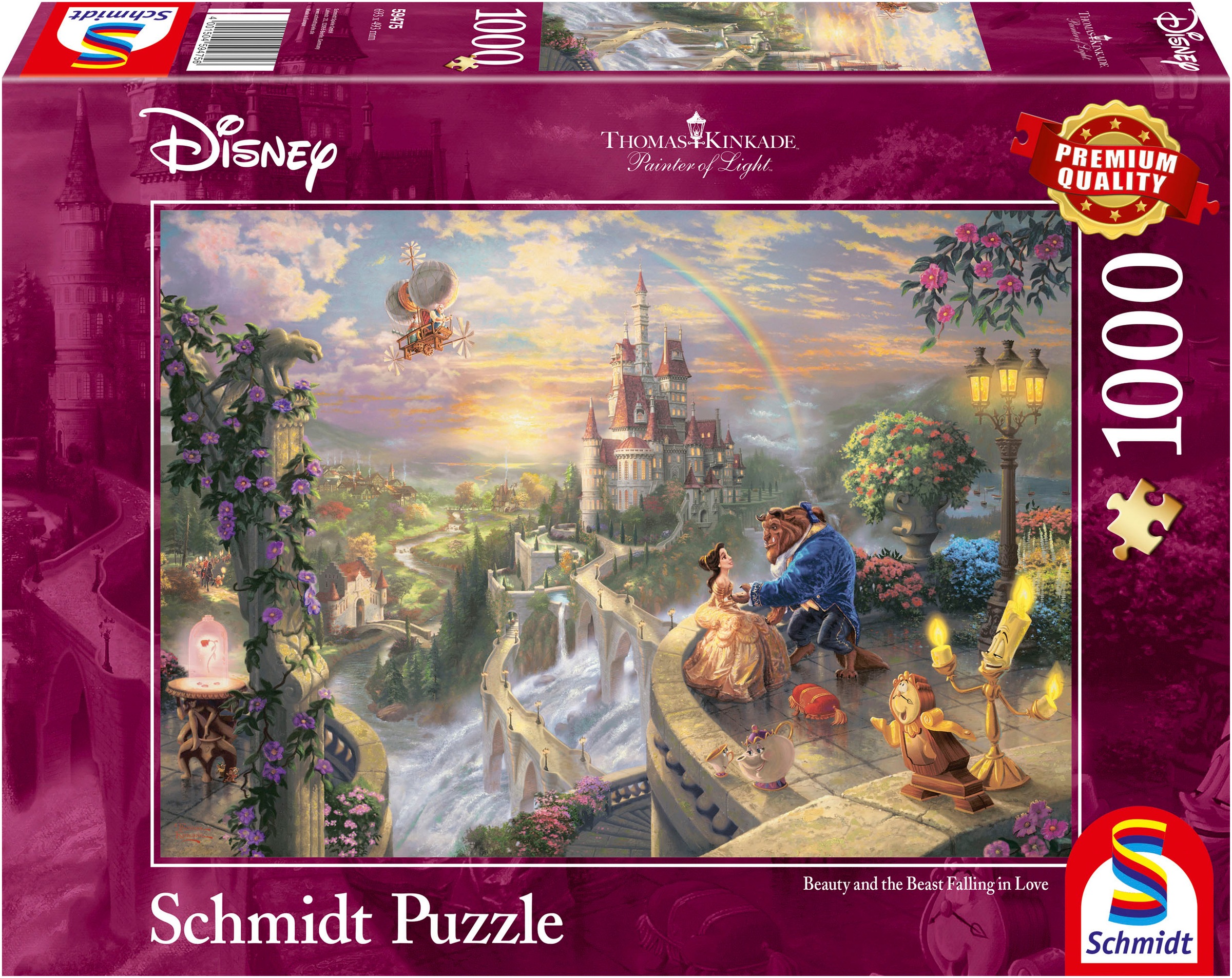 Schmidt Spiele Puzzle »Disney, Beauty and the Beast von Thomas Kinkade«, (1000 tlg.)