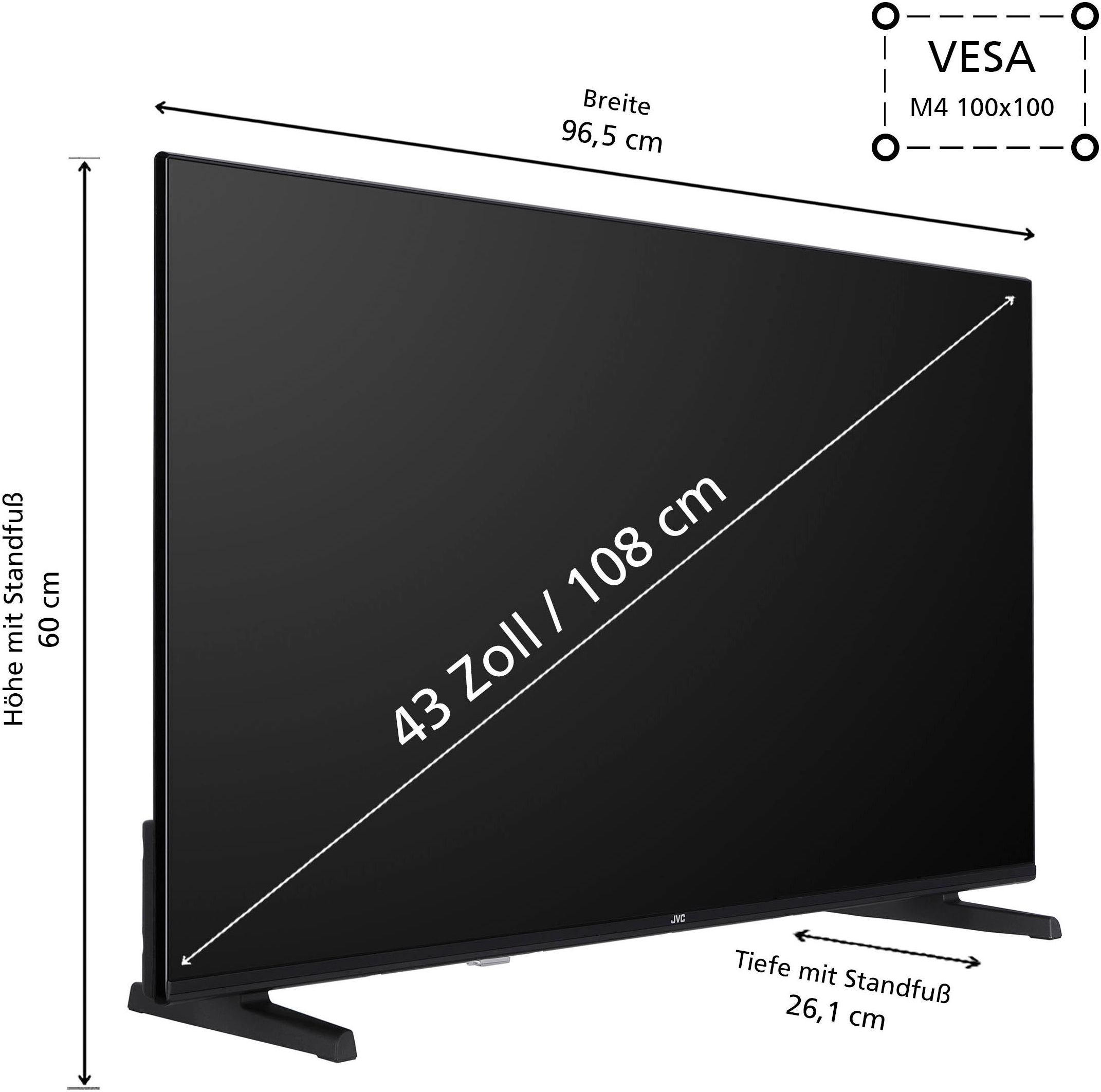 JVC LED-Fernseher, 108 cm/43 Zoll, 4K Ultra HD, Smart-TV