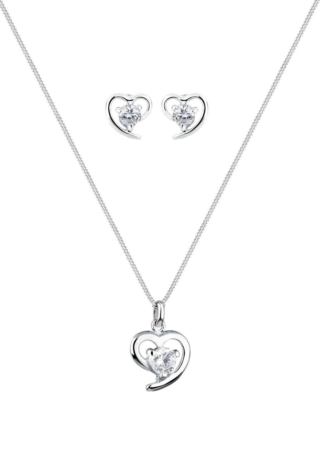 Elli Schmuckset »Herzen, 0912382711«, mit Zirkonia