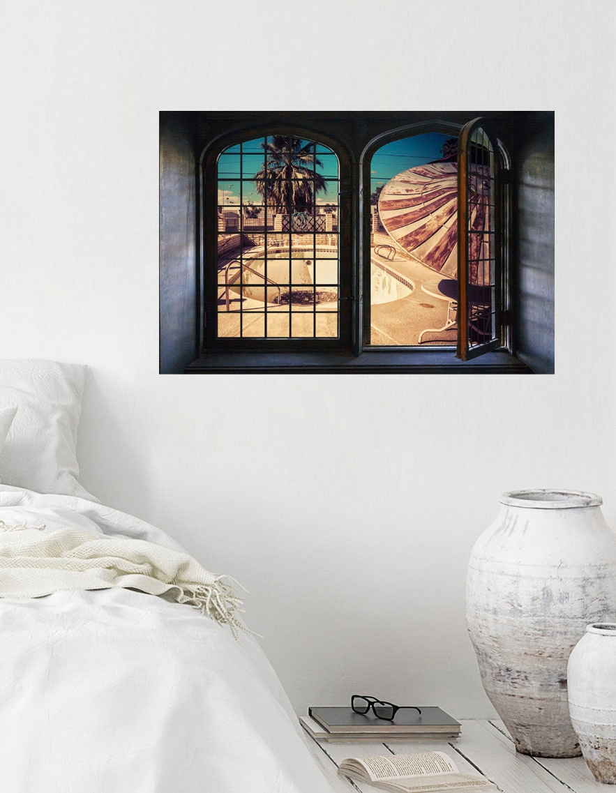 queence Wandsticker »LA« Wandsticker, Wandbild, selbstklebend, 3D, Fenster