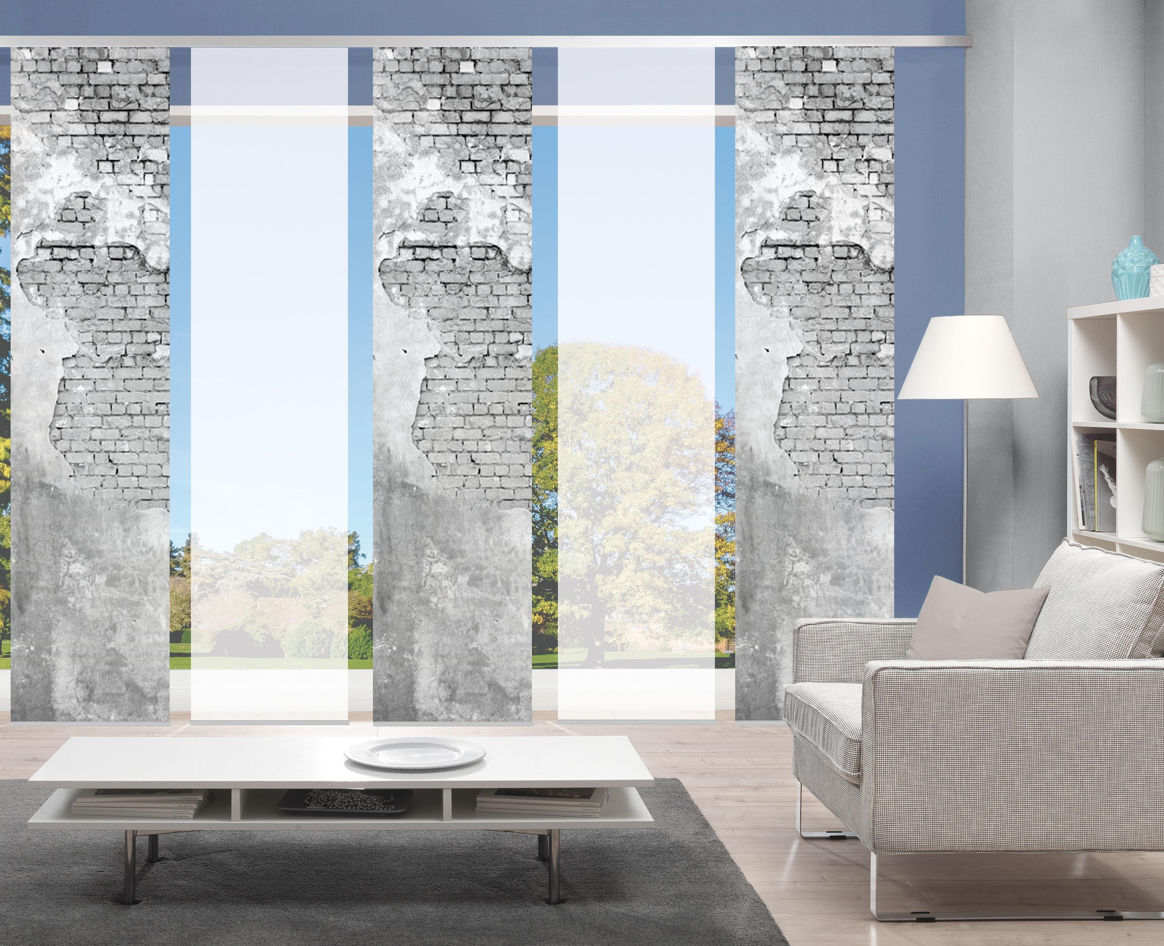 HOME WOHNIDEEN Schiebegardine »WALLONA 5ER SET«, (5 St.), HxB: 245x60
