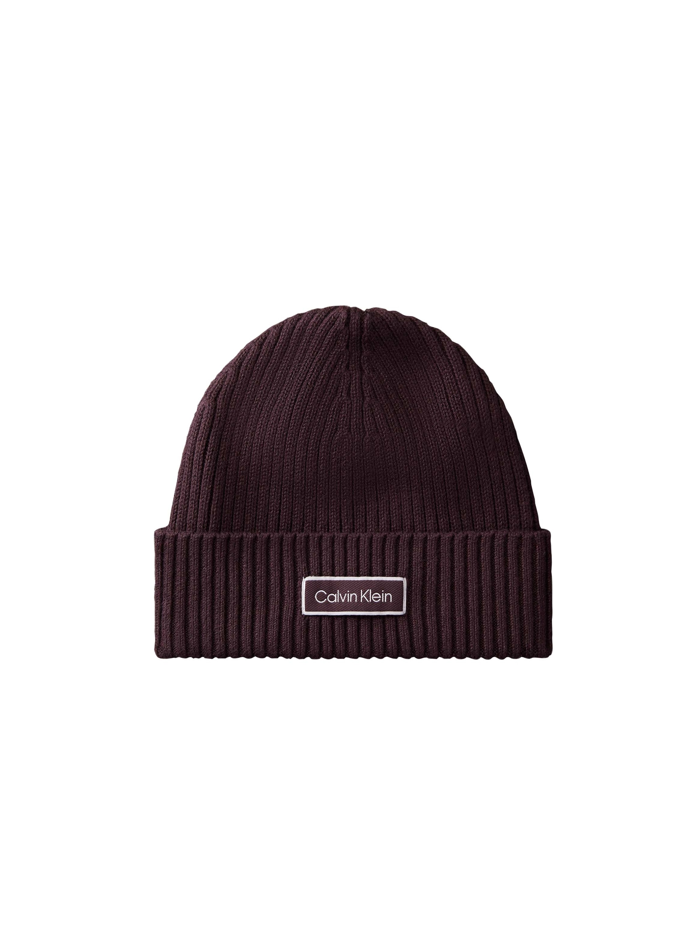 Calvin Klein Beanie »PATCH CHUNKY RIB COTTON BEANIE« Regular fit mit aufgenähtem Markenlogo