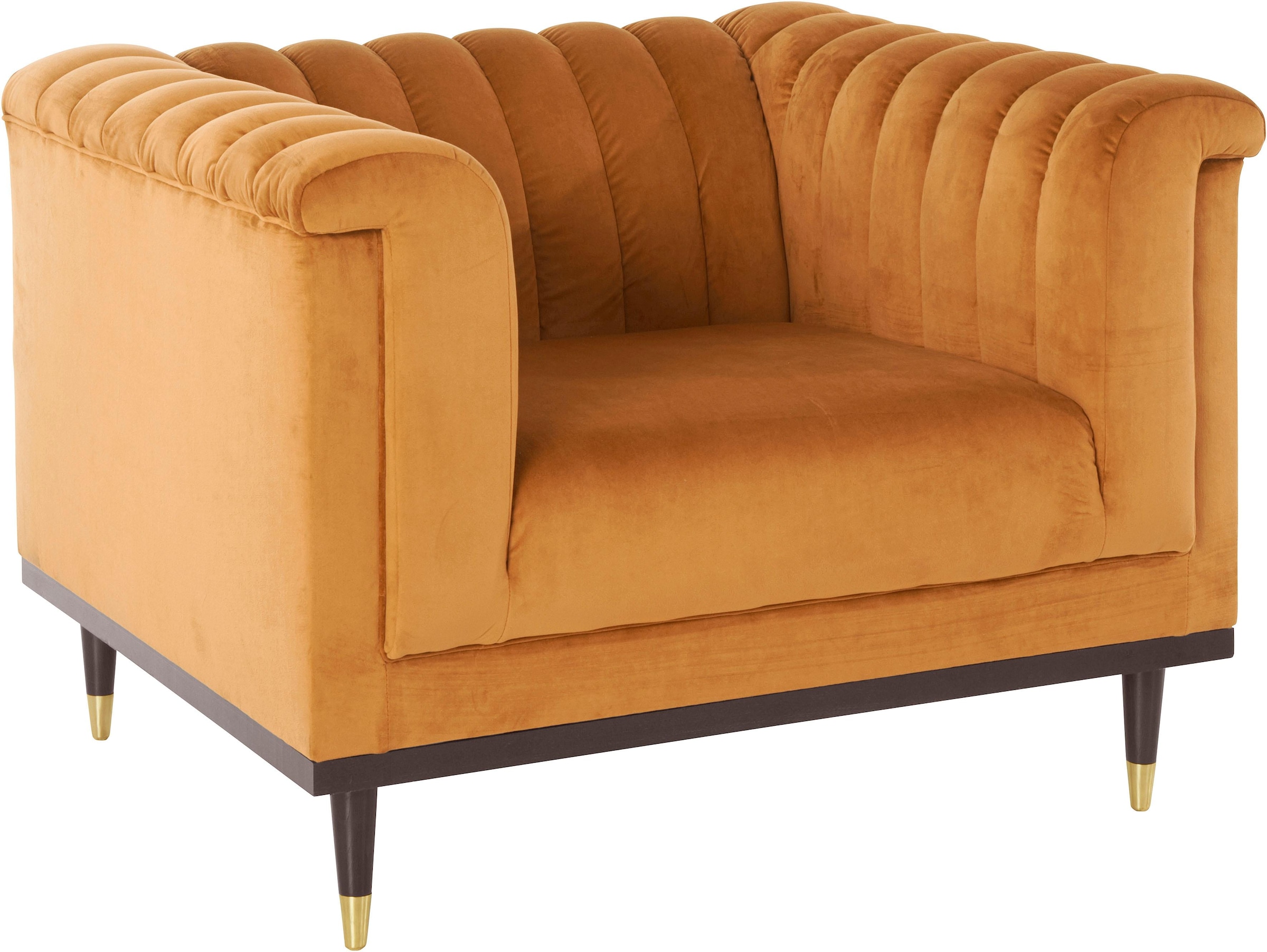 Home affaire Sessel »Chamby« mit Holzrahmen unten und Steppung im Lehnenbereich