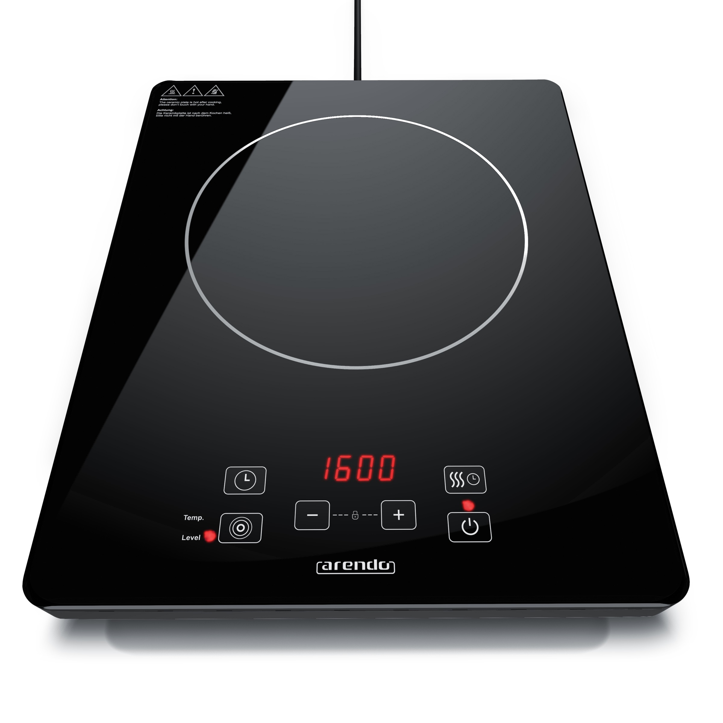 Einzel Induktionskochplatte mit Sensor Touch Bedienfeld...