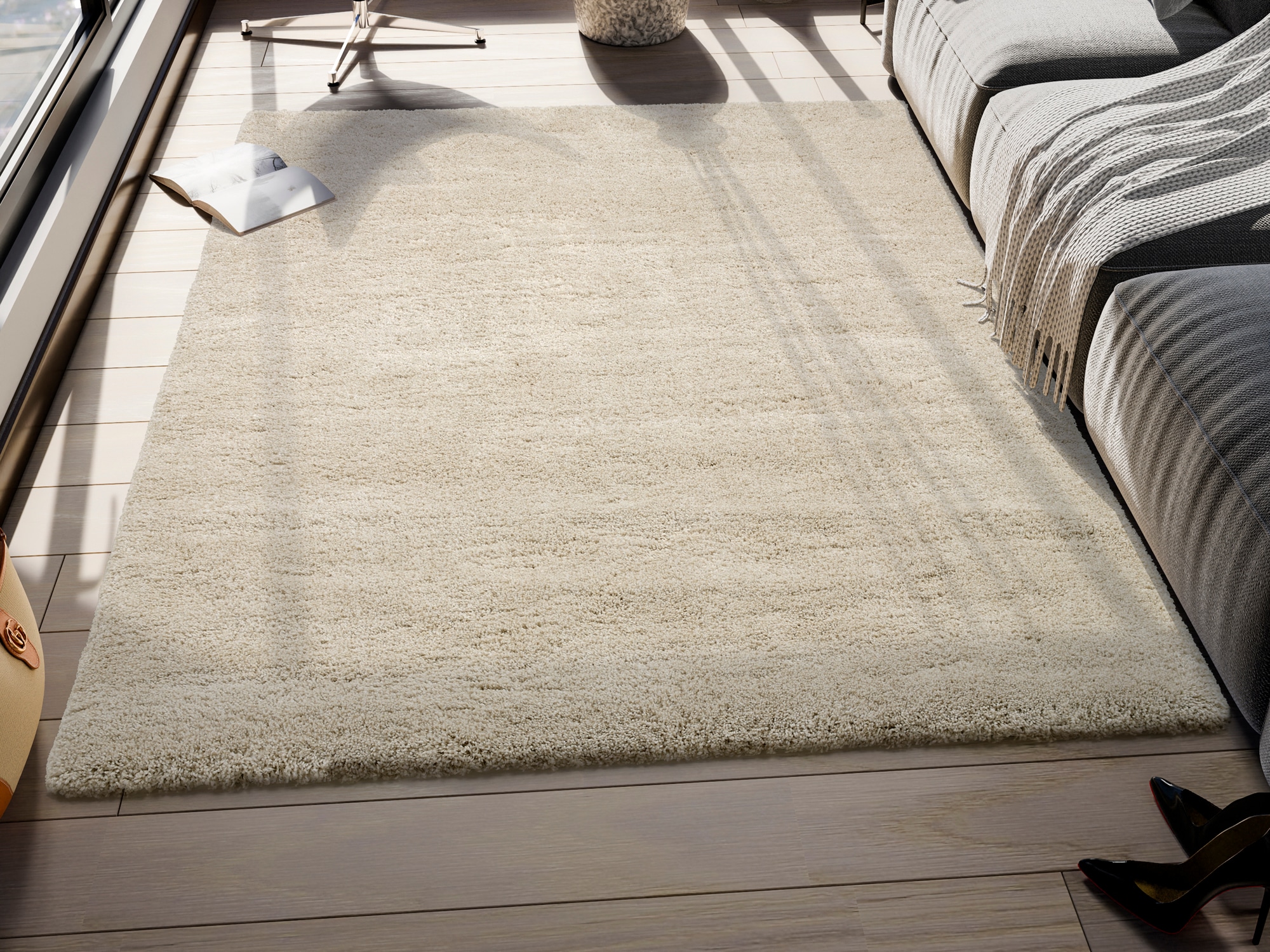OCI DIE TEPPICHMARKE Hochflor-Teppich »MONTIS« rechteckig 45 mm Höhe uni, Langflor, Shaggy, auch in rund, quadratisch und Läufer erhältlich