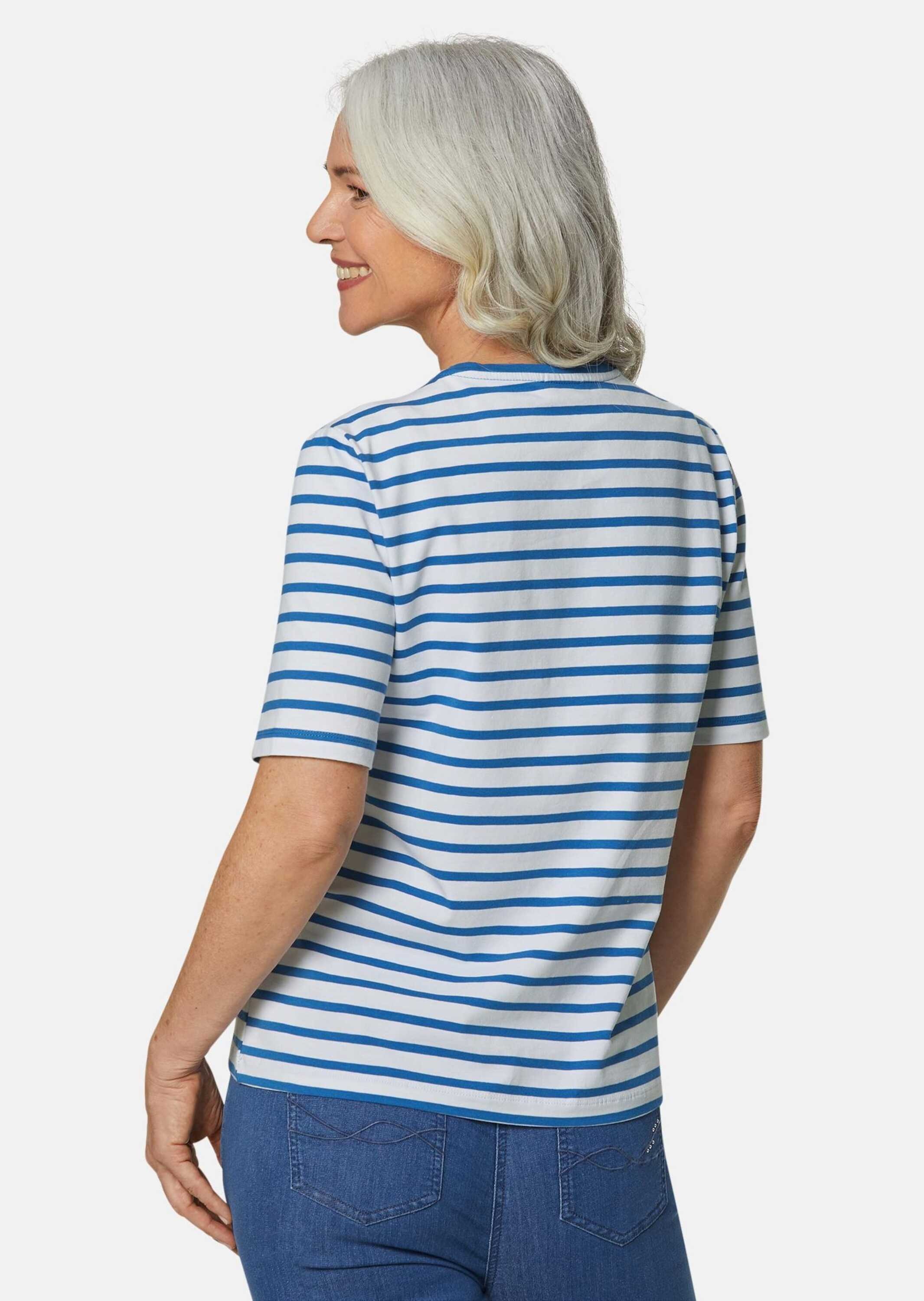 GOLDNER Kurzarmshirt »Kurzgröße Ringelshirt mit Halbarm«