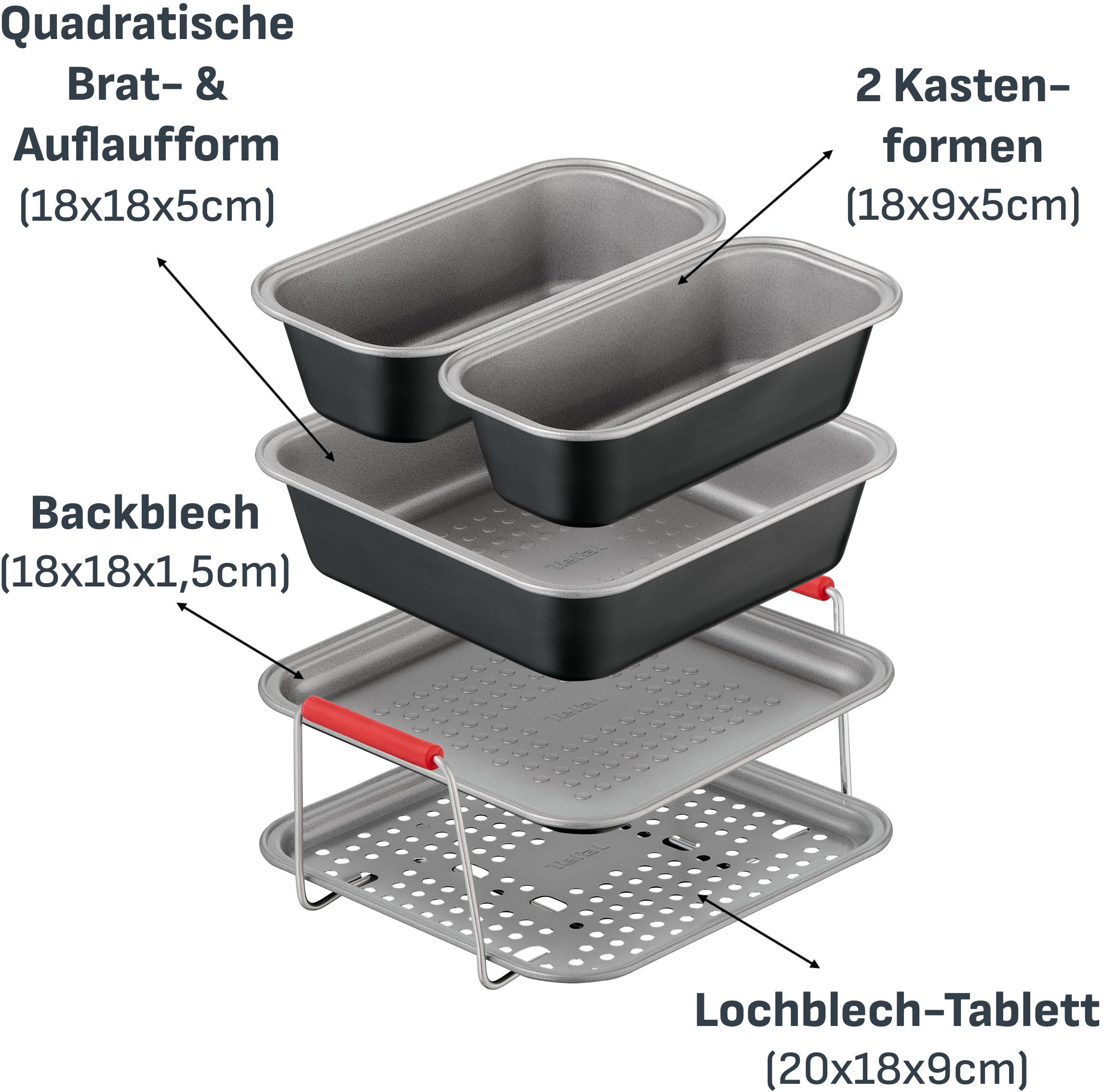 Tefal Backform »Dail'Easy, Backeinsatz für die Heißluftfritteuse« stapelbar, antihaftbeschichtet
