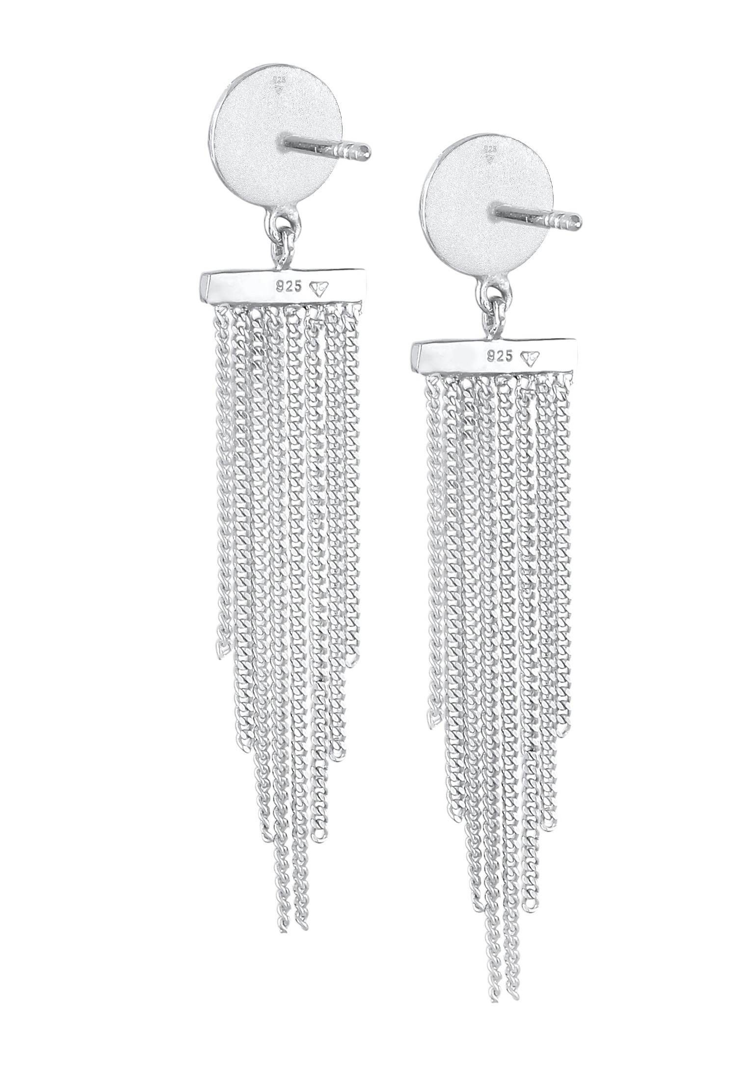 Elli Paar Ohrstecker »Ohrringe Stecker Plättchen Ketten Look Stylisch 925 Silber«