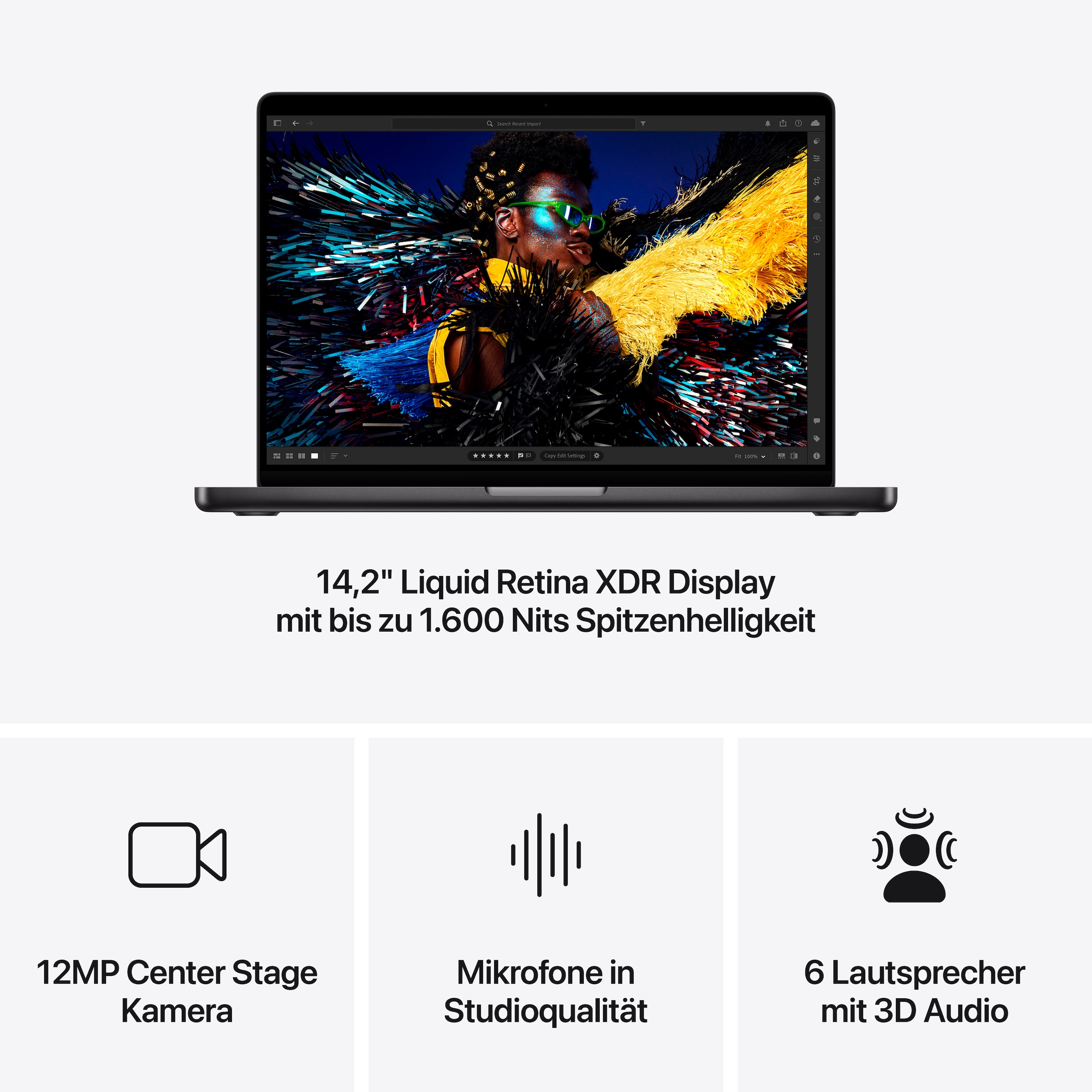 Apple Notebook »MacBook Pro 14'' M4 Pro«, 35,97 cm, / 14,2 Zoll, Apple, M4 Pro, 1000 GB SSD