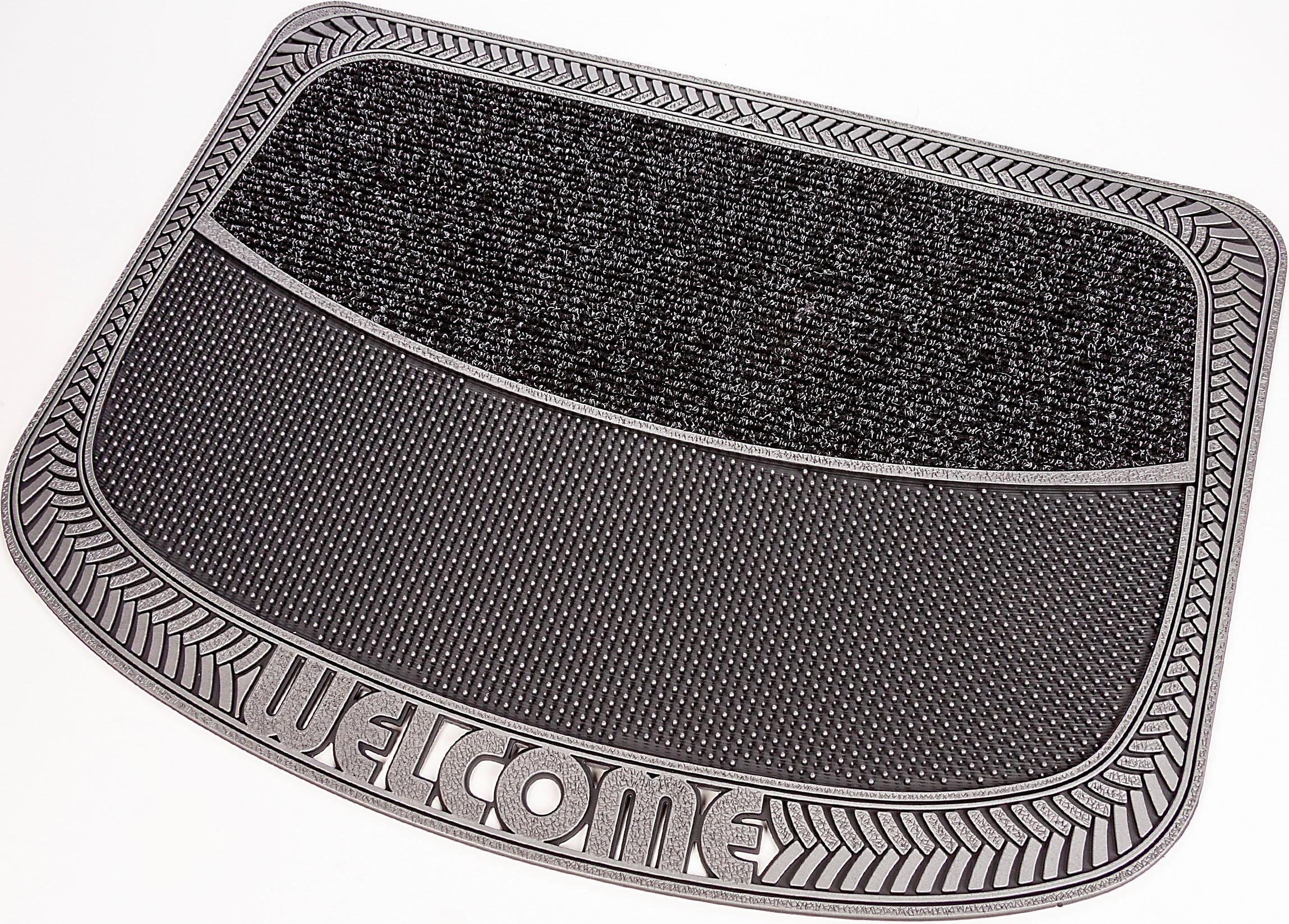 Home2Fashion Fußmatte »TC Clean Weaves, Welcome«, rechteckig, 8 mm Höhe, Schmutzfangmatte, mit Spruch, robust, In- und Outdoor geeignet