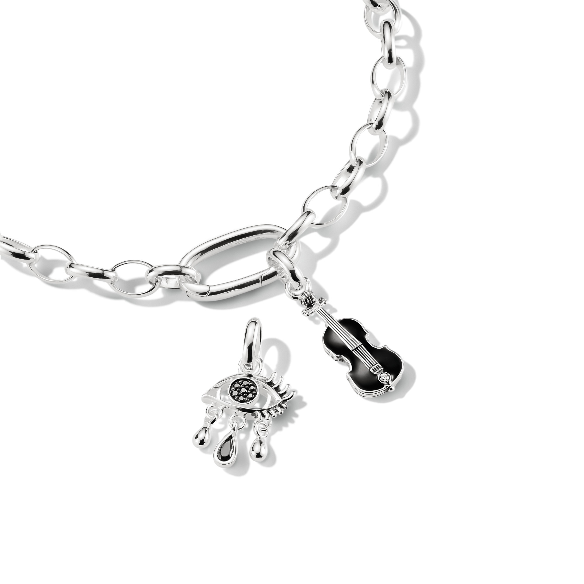 THOMAS SABO Charm-Einhänger »THOMAS SABO  Wednesday Tränendes Auge Charm - Connect« mit Zirkonia (synth.)