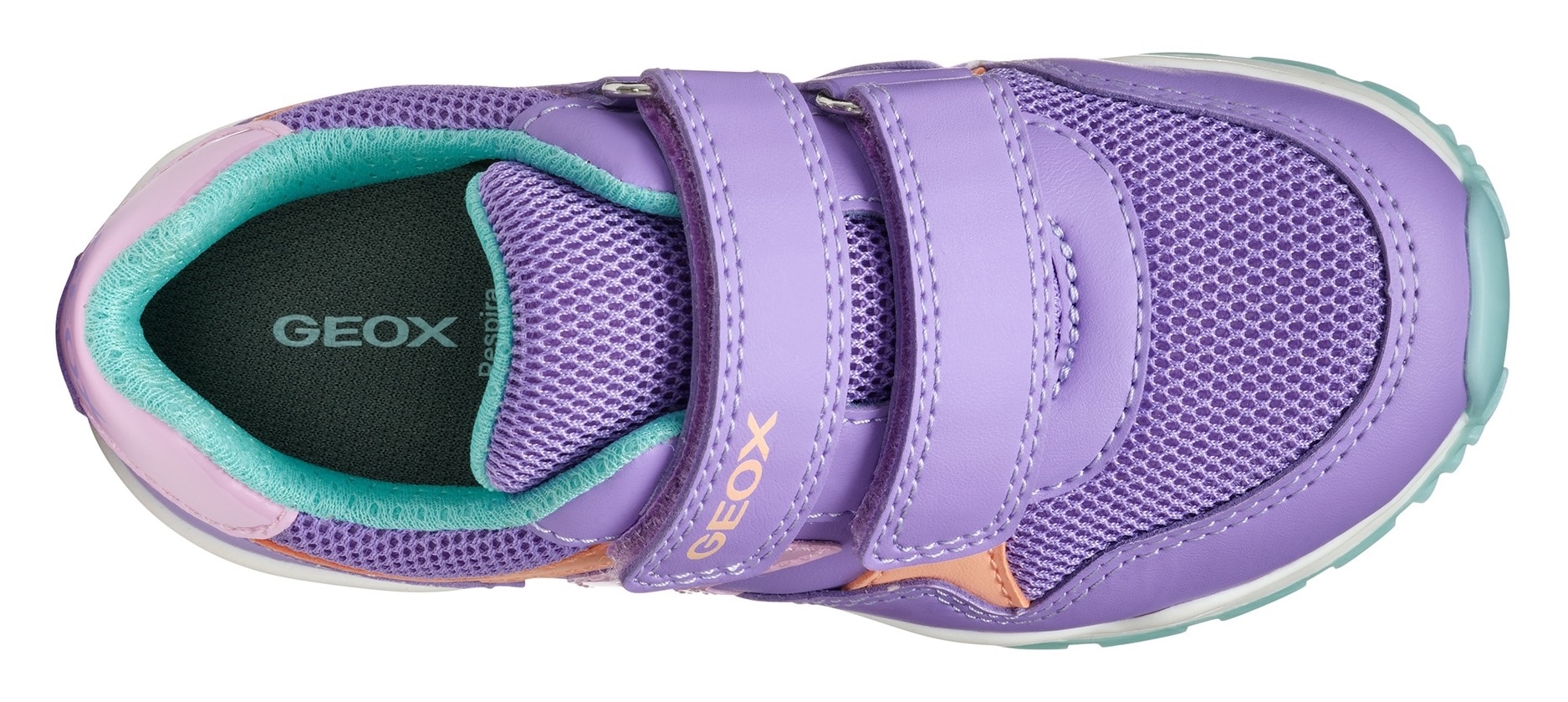 Geox Sneaker »J PAVEL GIRL«, Freizeitschuh, Klettschuh in bunter Farbkombination