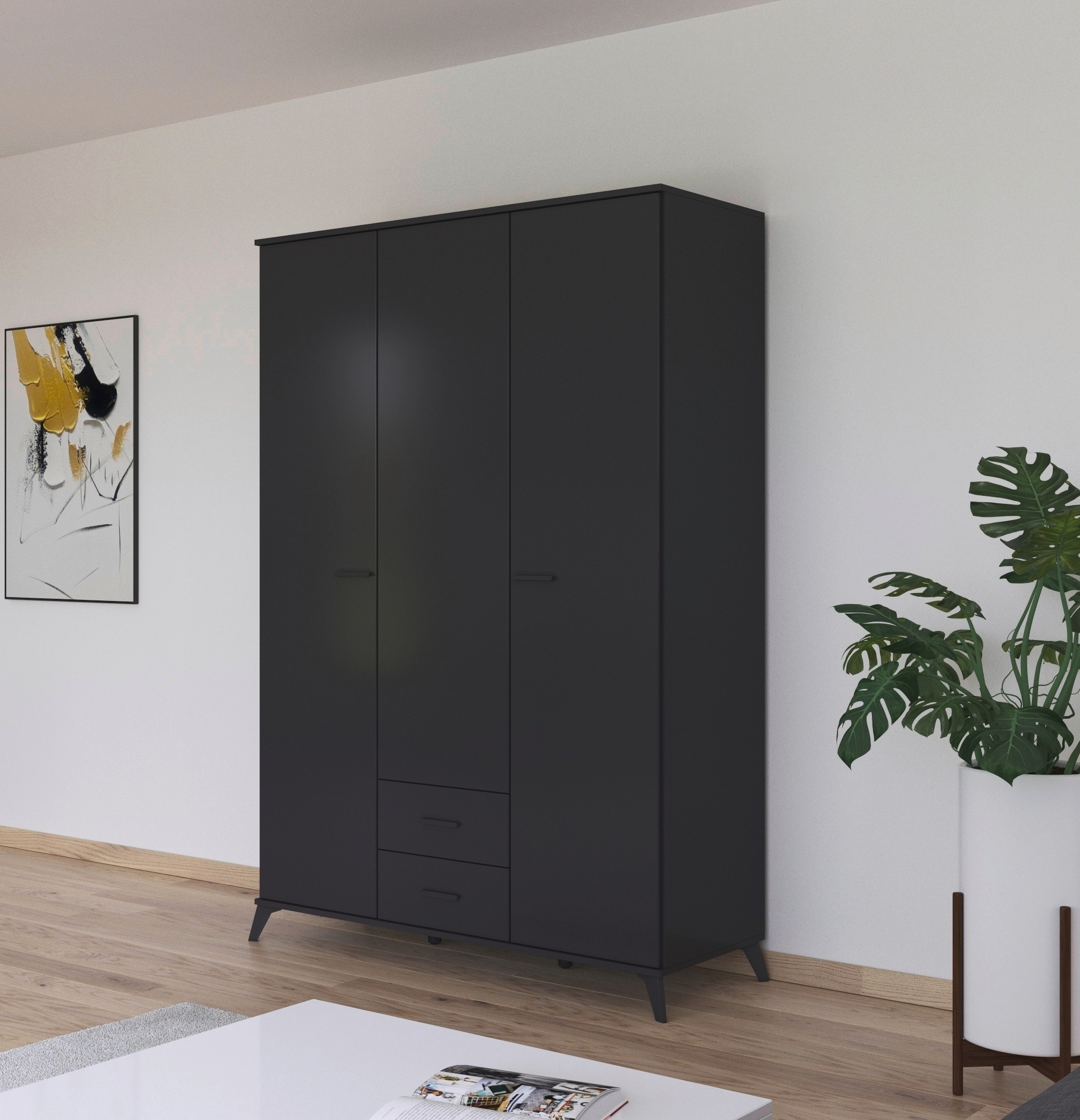 rauch Drehtürenschrank »Lucena«, mit schräg ausgestellten Füßen im Monochrom-Stil