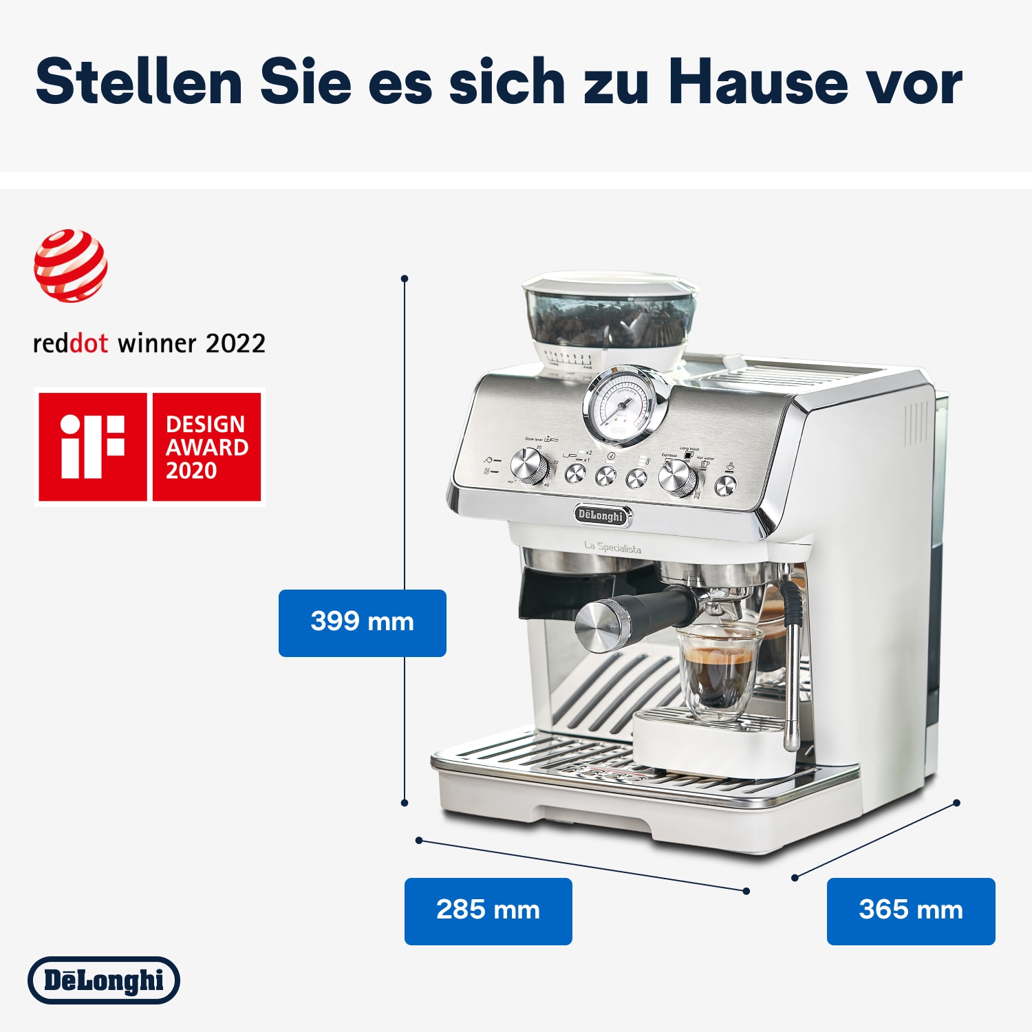 De'Longhi Espressomaschine »LA SPECIALISTA EC9155.W« 8 Mahlgrade, 3 Temperaturen, Milchschaumdüse & Tamping Hilfe