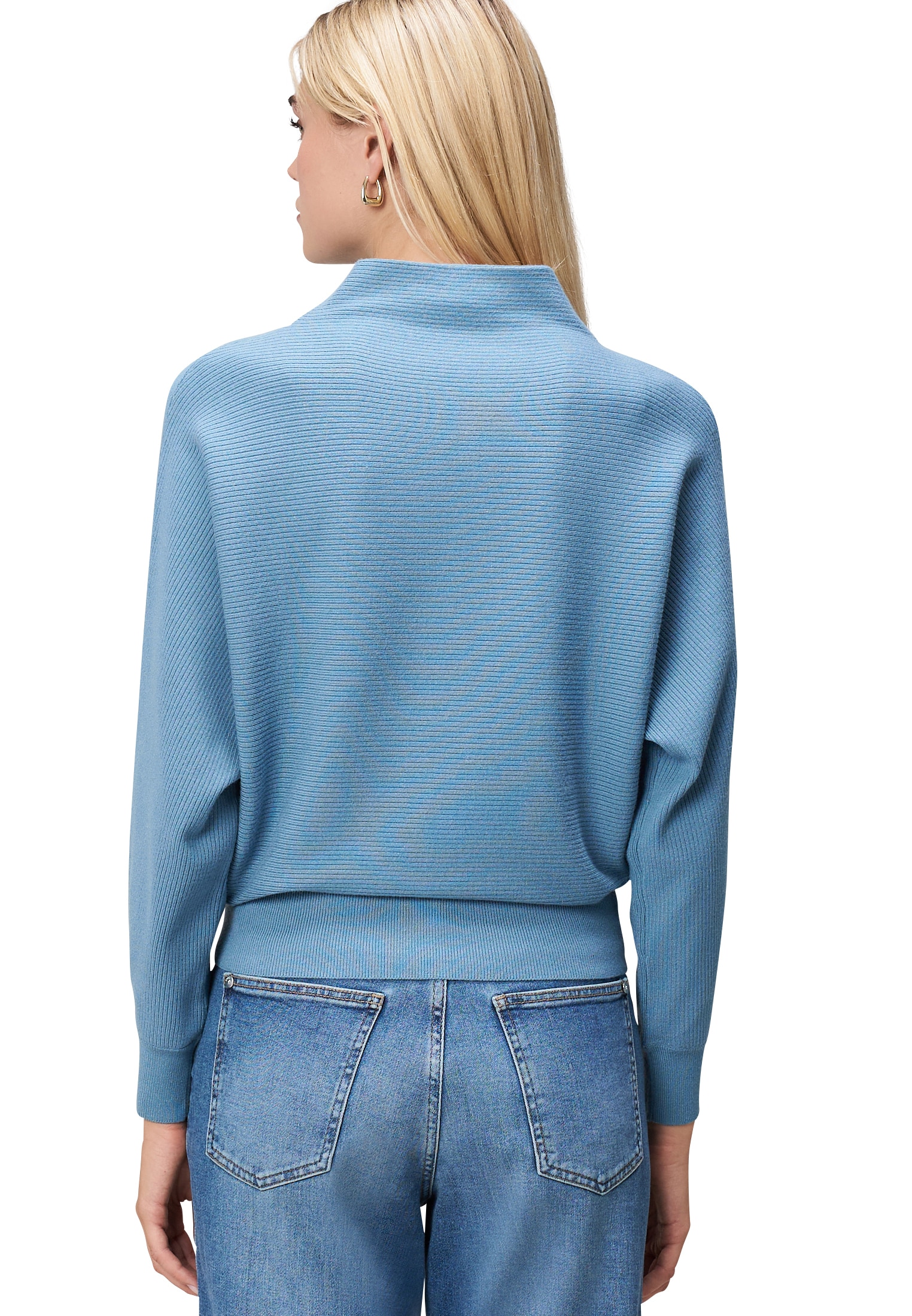 Zero Rundhalspullover »Pullover strukturiert mit Stehkragen«