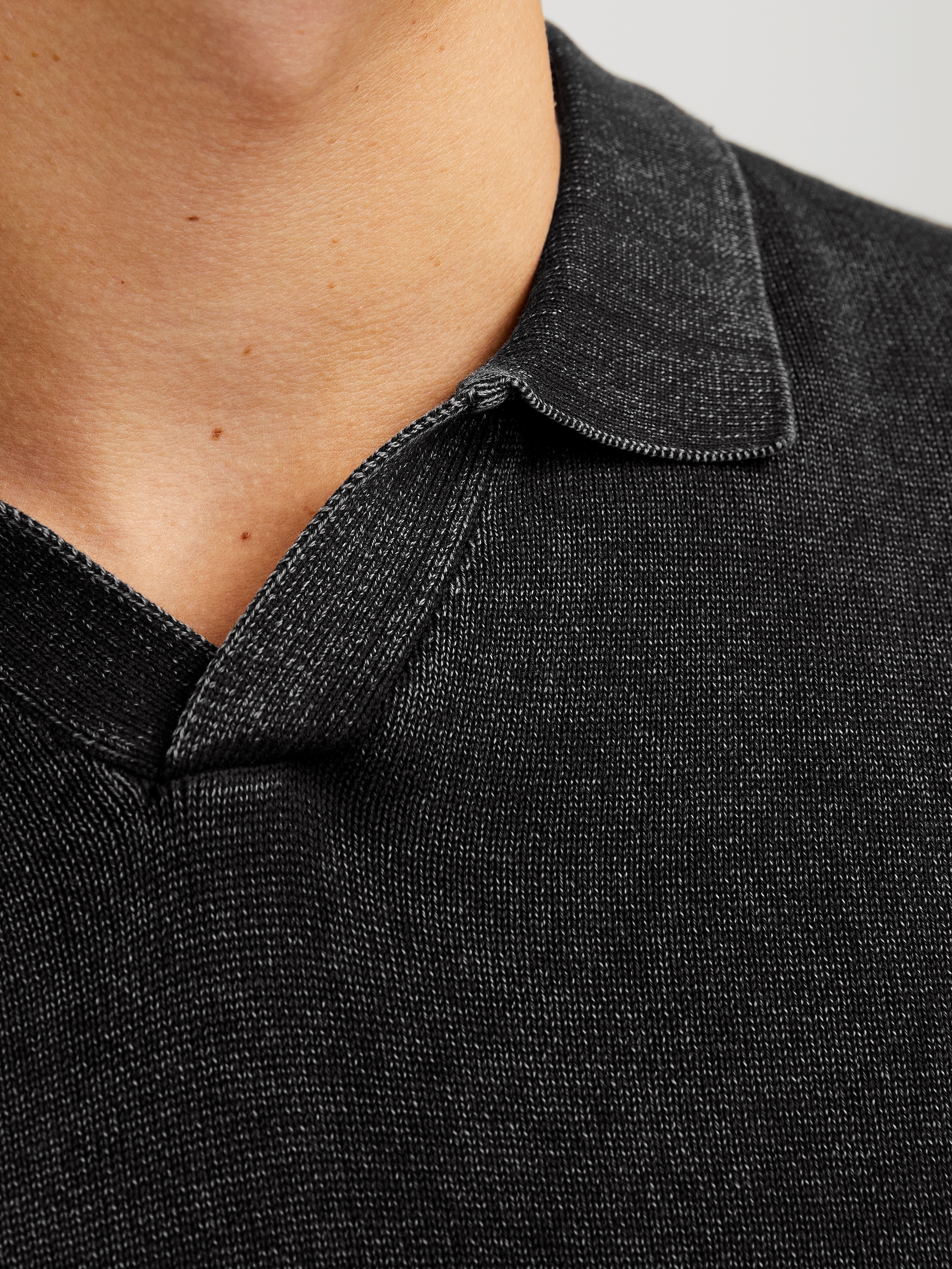 Jack & Jones Kurzarmpullover »JJELEO KNIT POLO SS LN«, mit Polo Kragen