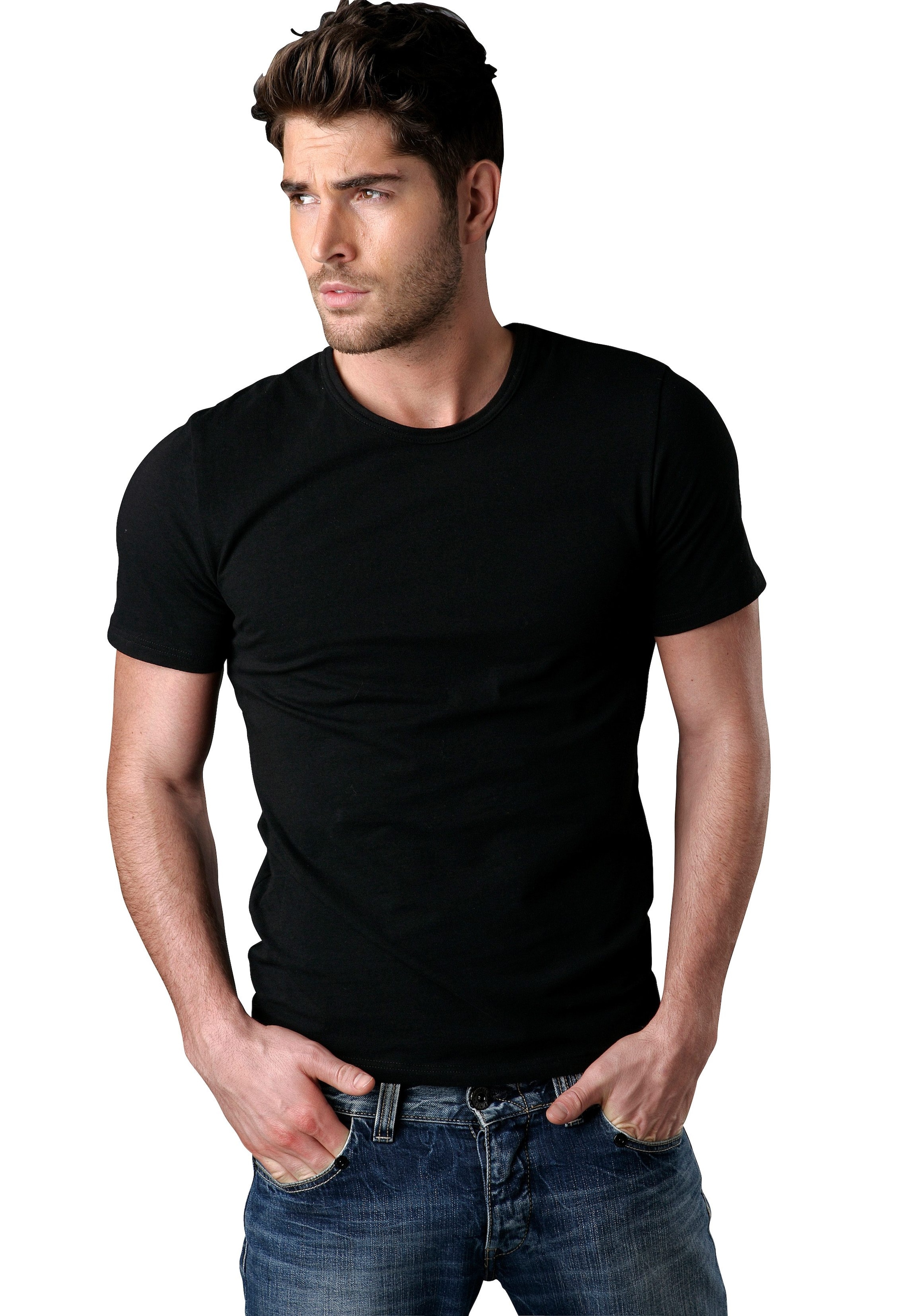 H.I.S T-Shirt 2er-Pack,  mit Rundhalsausschnitt perfekt als Unterziehshirt
