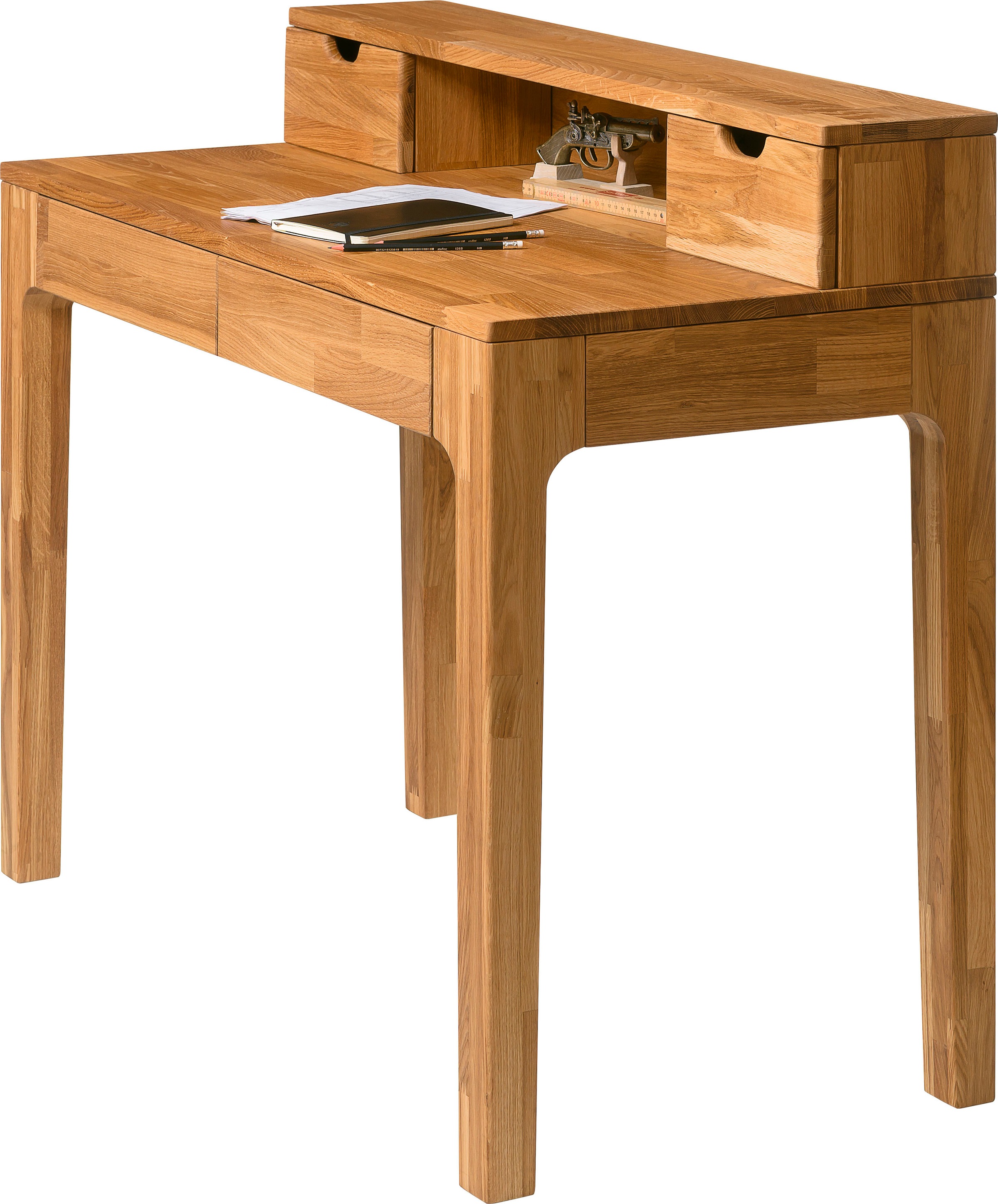 andas Schreibtisch »Marsens«, aus schönem massivem Eichenholz, 4