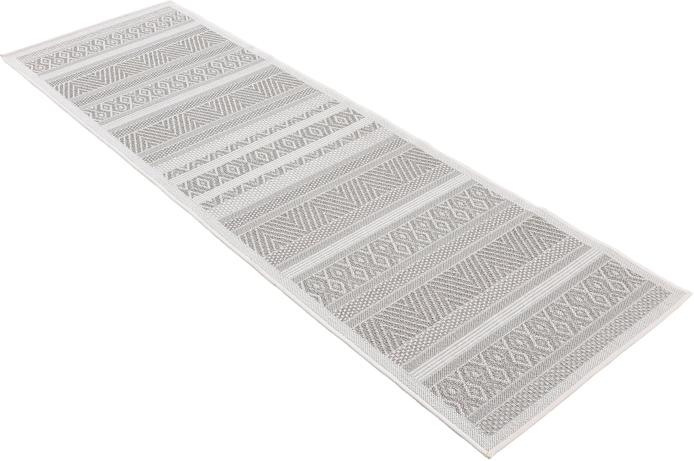 carpetfine Läufer »Boho 101«, rechteckig, 4 mm Höhe, robustes Flachgewebe, Sisal Optik, UV-beständig, Außenbereich