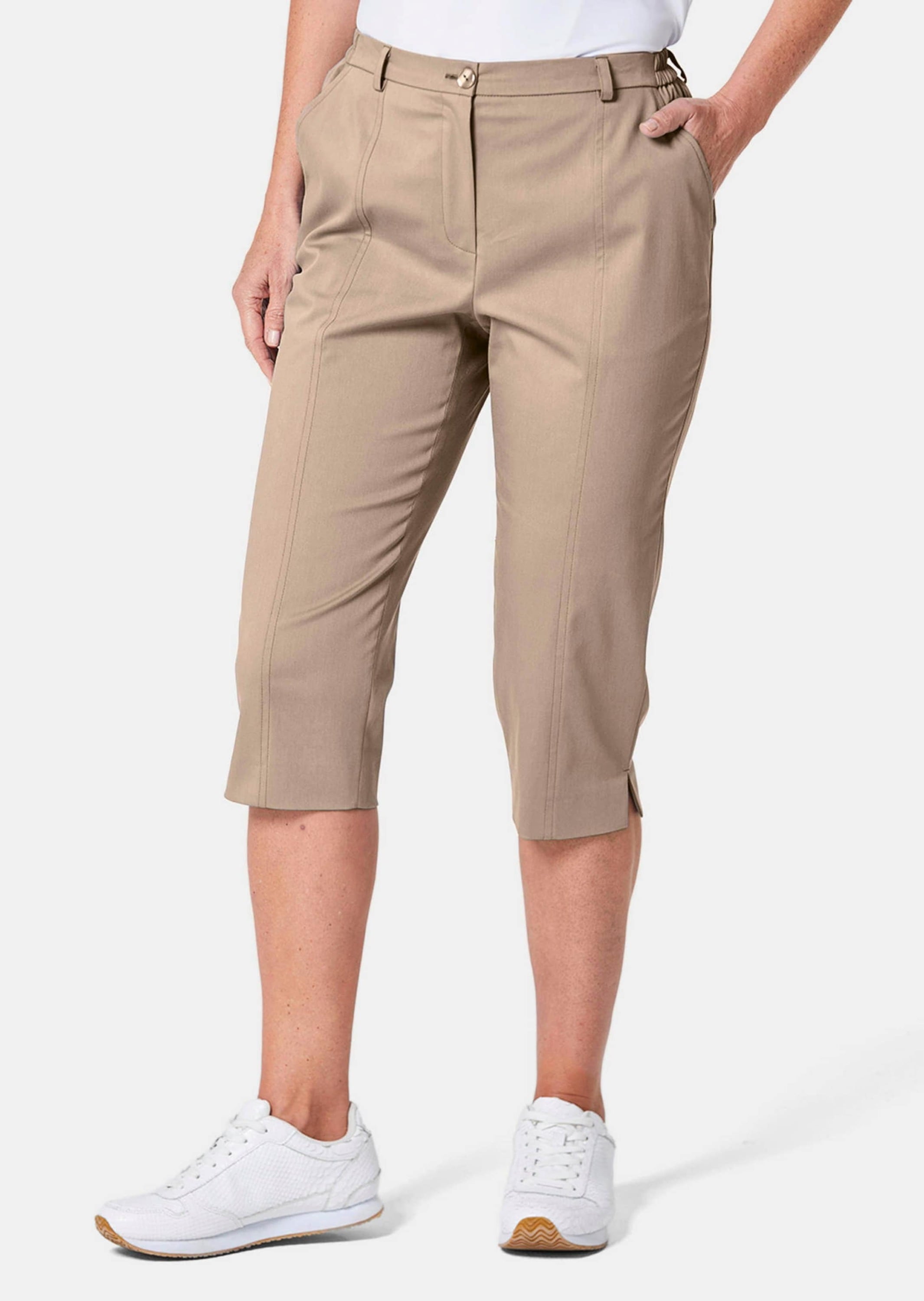 GOLDNER Caprihose »Verkürzte Satinhose Sportive Capri-Hose aus trageangenehmen Satin«