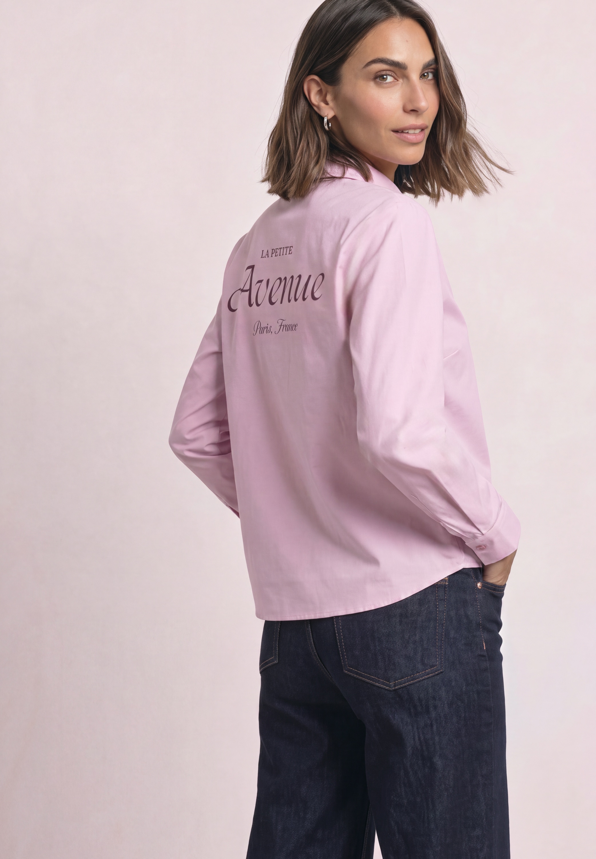 STREET ONE Oxford Bluse mit Backprint