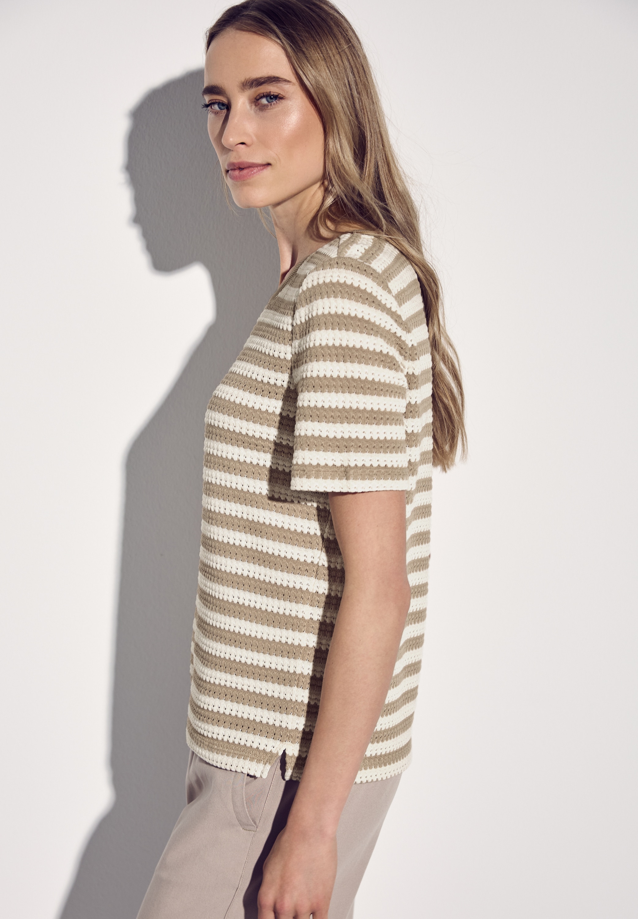 STREET ONE T-Shirt, mit Streifen Muster