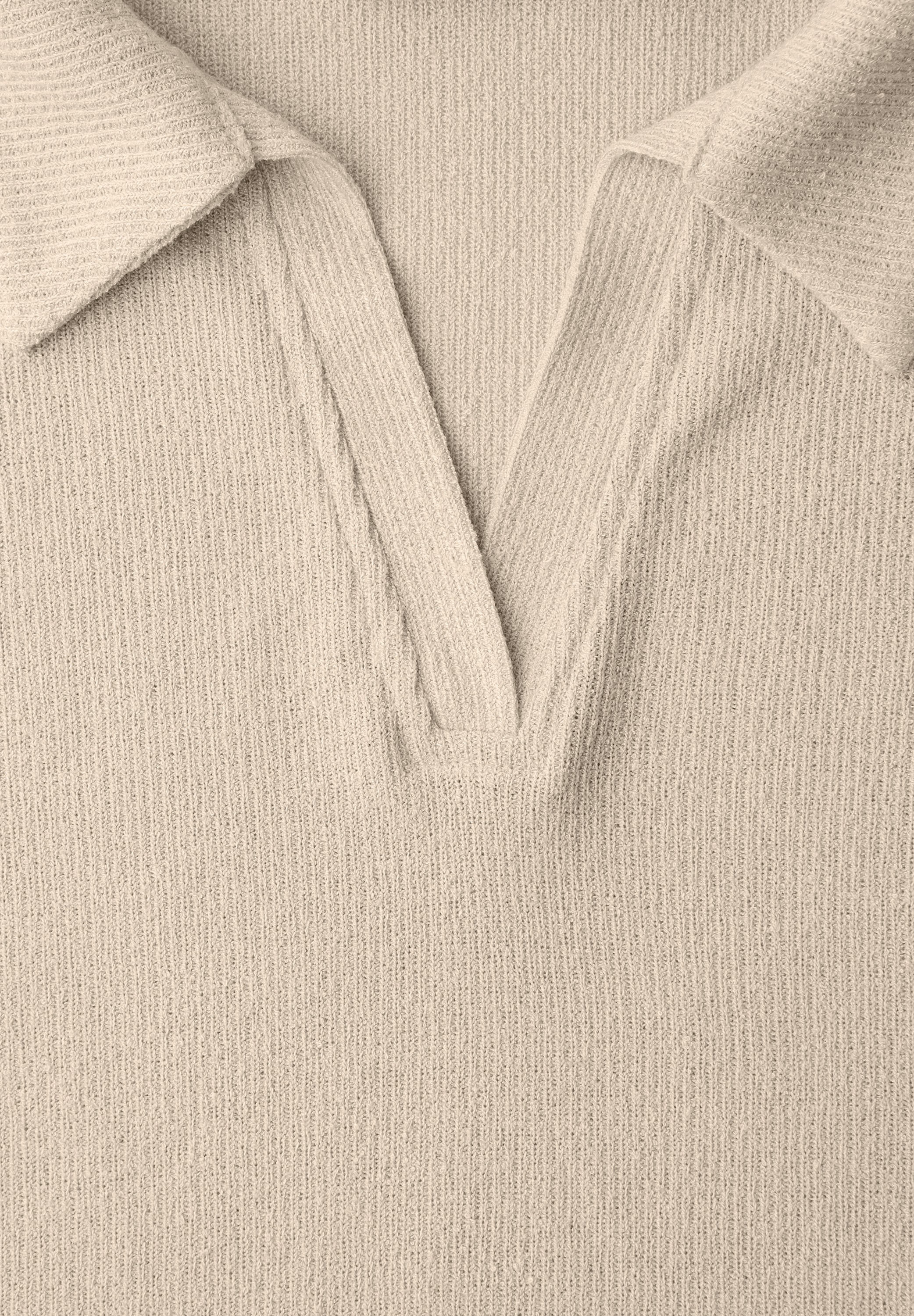 STREET ONE 3/4-Arm-Shirt mit Polokragen und V-Ausschnitt