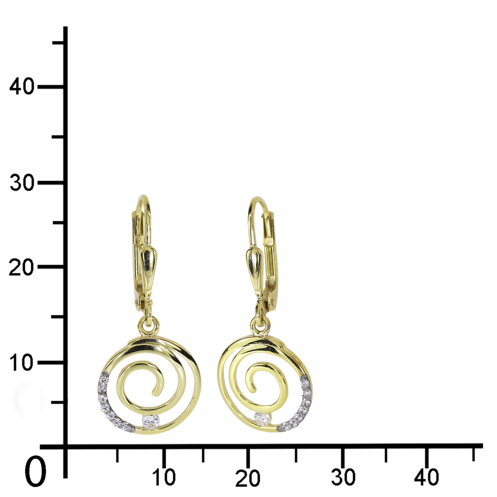 OSTSEE-SCHMUCK Paar Ohrhänger »- Spirale - Gold 333/000 - Zirkonia«