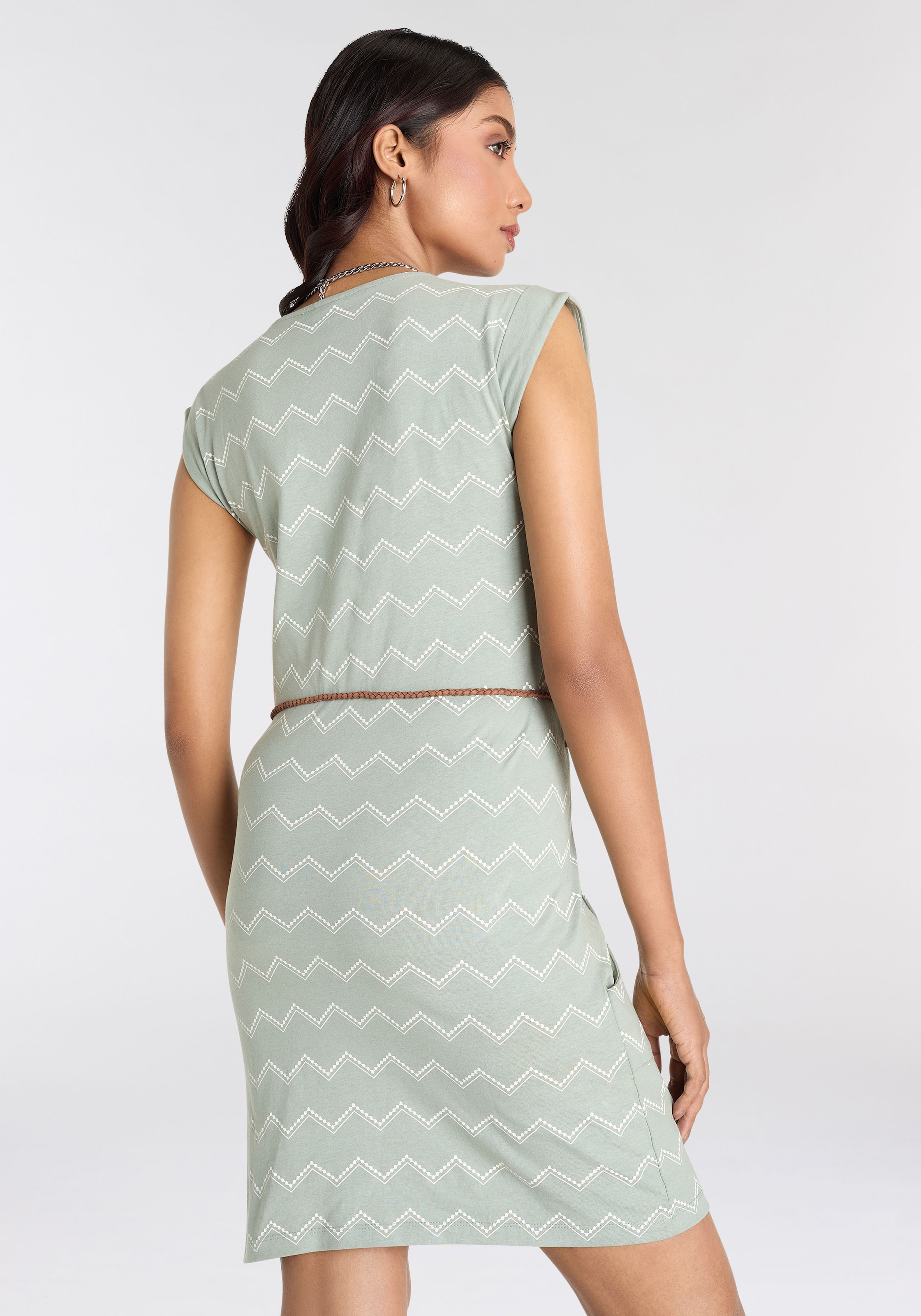 KangaROOS Jerseykleid, (Set, mit abnehmbarem Gürtel), mit Alloverprint