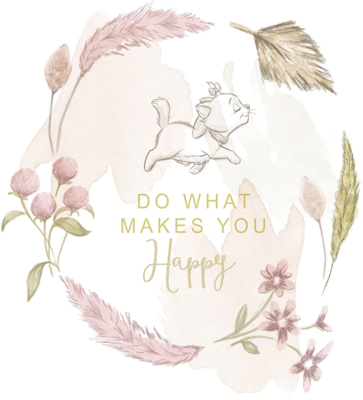 Komar Leinwandbild »Disney Aristocats Do What Makes You Happy«, Disney, (1 St.), 30 x 40 cm (Breite x Höhe) - Kinderzimmer, Dekoration