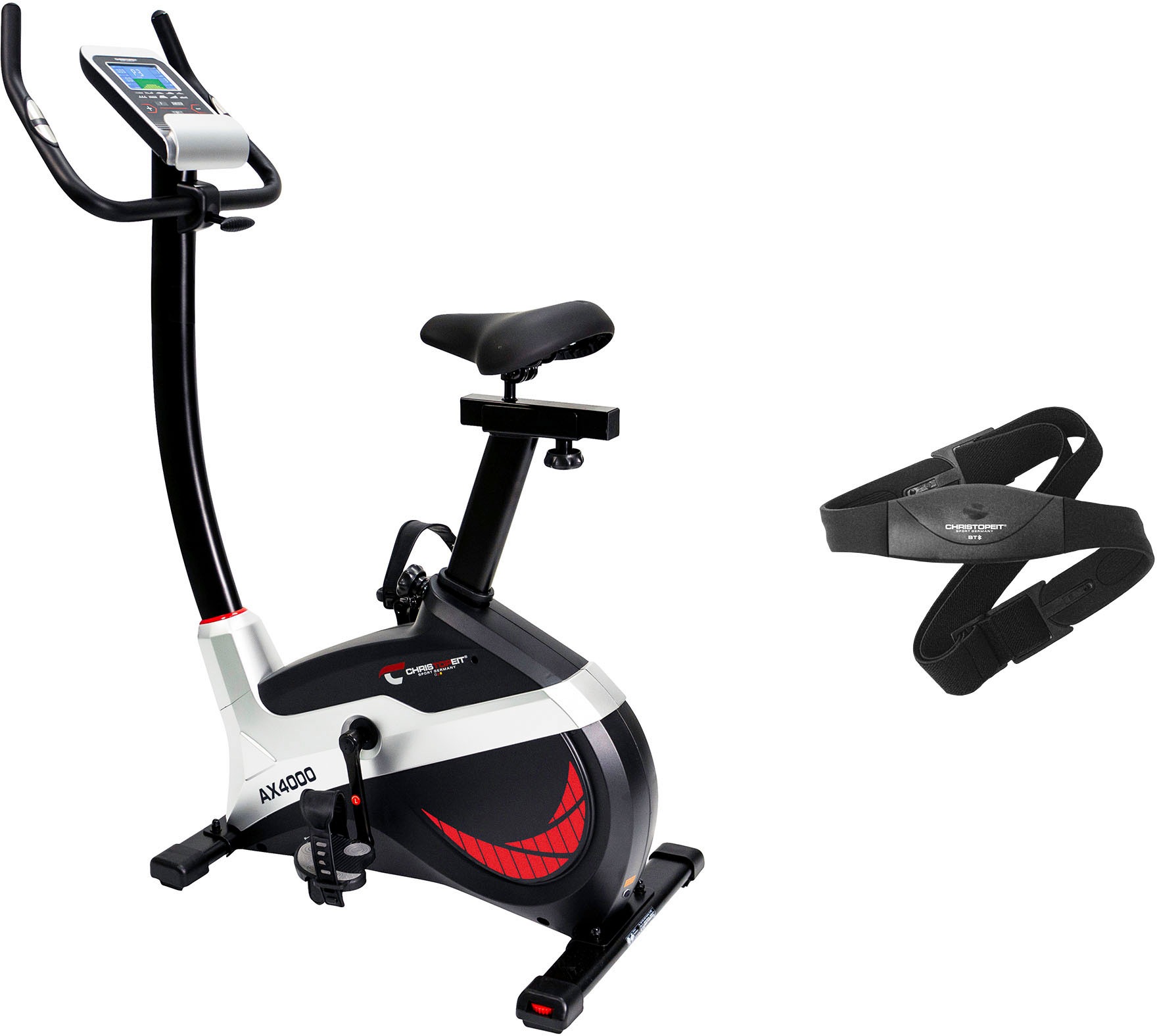 Christopeit Sport® Ergometer »AX 4000 inkl. Pulsgurt«, (Heimtrainer Fahrrad), Schwungmasse ca. 8 kg, 24 Widerstandsstufen