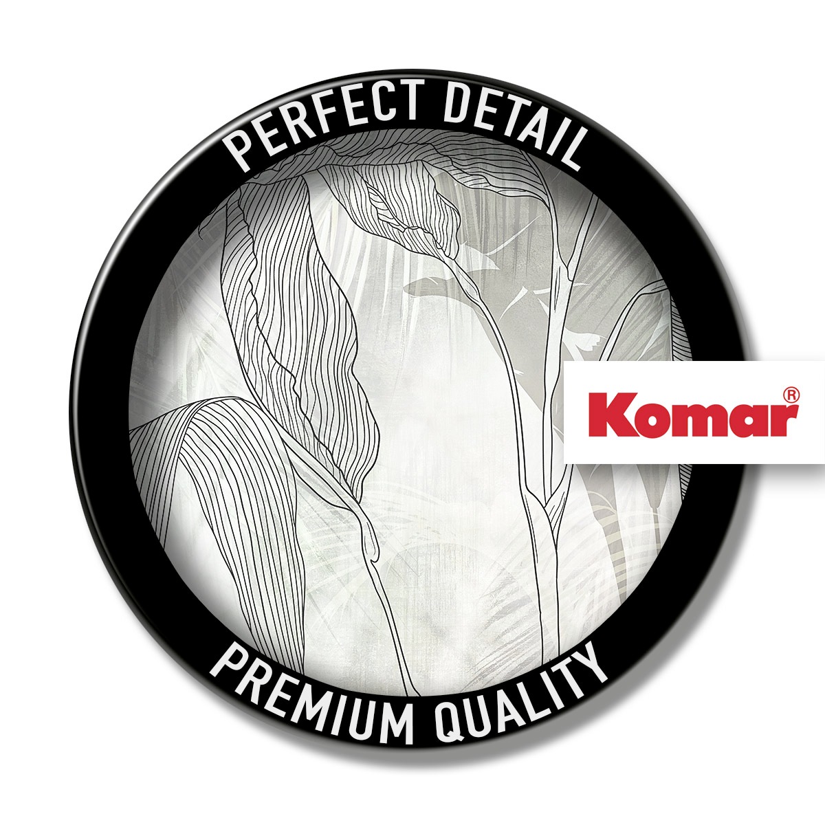 Komar Fototapete »Digitaldruck Vlies -  Linierte Lilien - Größe 400 x 250 cm« bedruckt | floral | geblümt | gemustert | tropisch glatt Wohnzimmer, Schlafzimmer