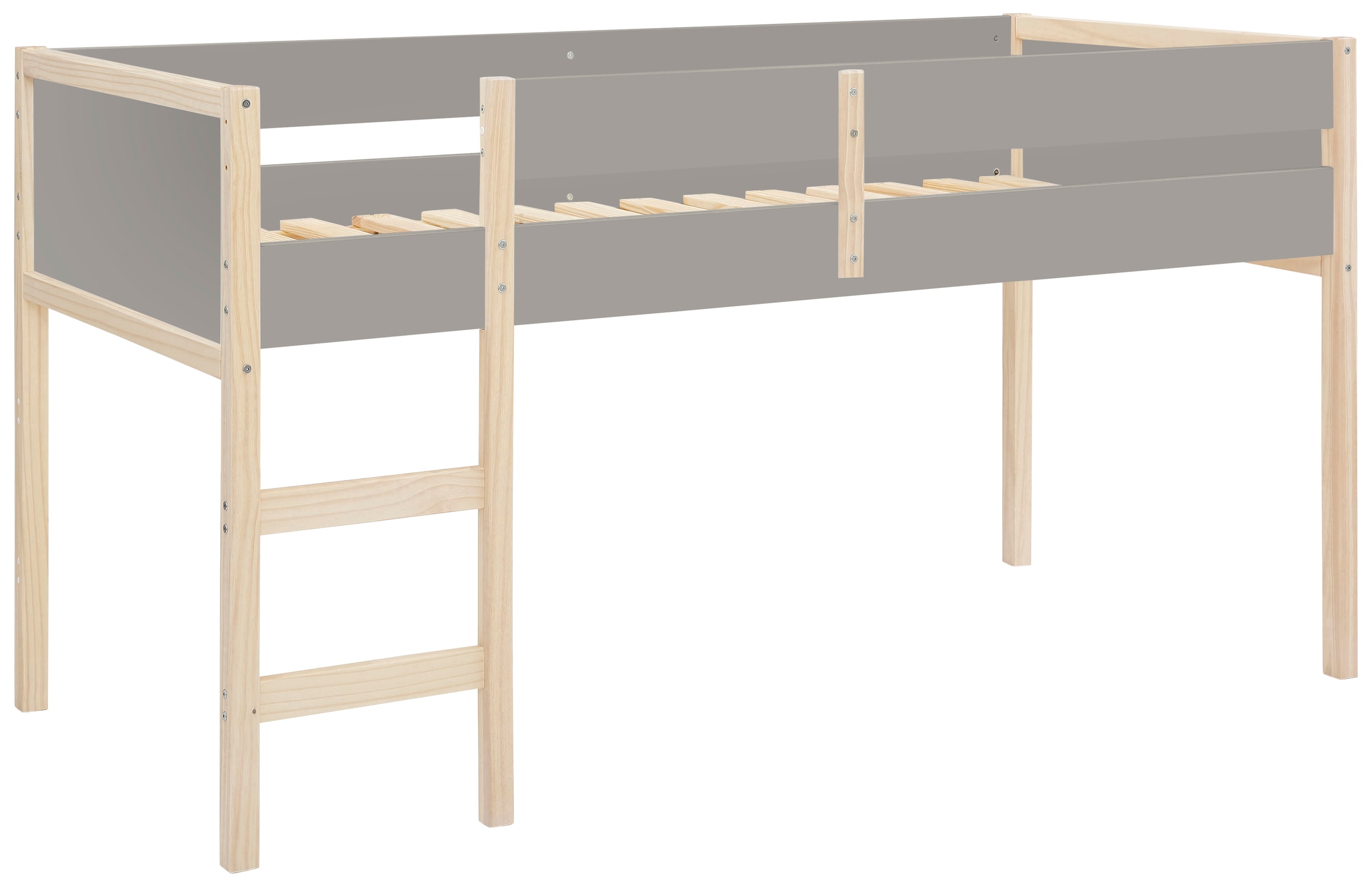 Lüttenhütt Hochbett »Janne«, Kiefernholz, Einzelbett, inklusive Holzleiter, Liegefläche 90x200 cm