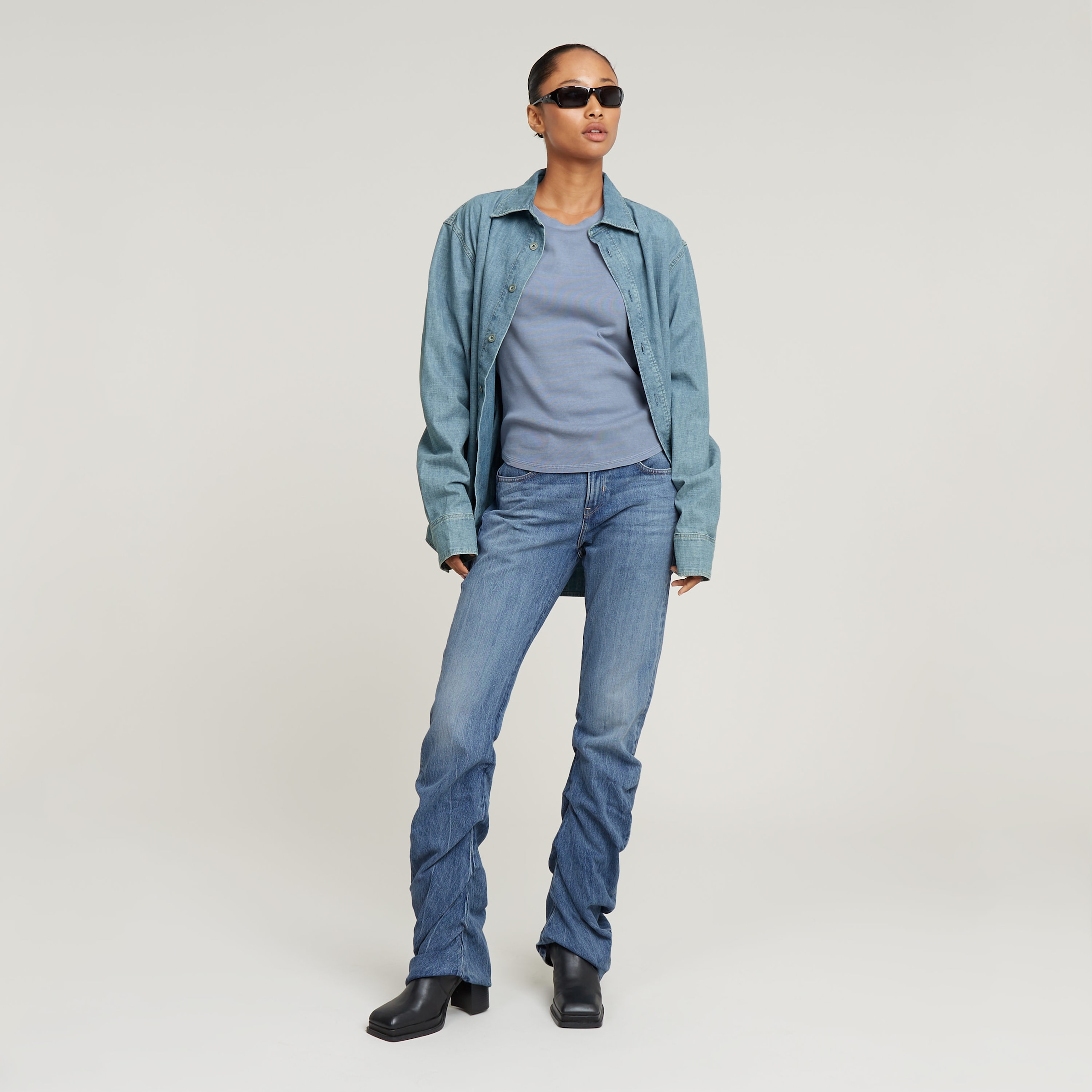 G-STAR Langarmshirt »Tops Overdyed slim«, im Overdyed-Look