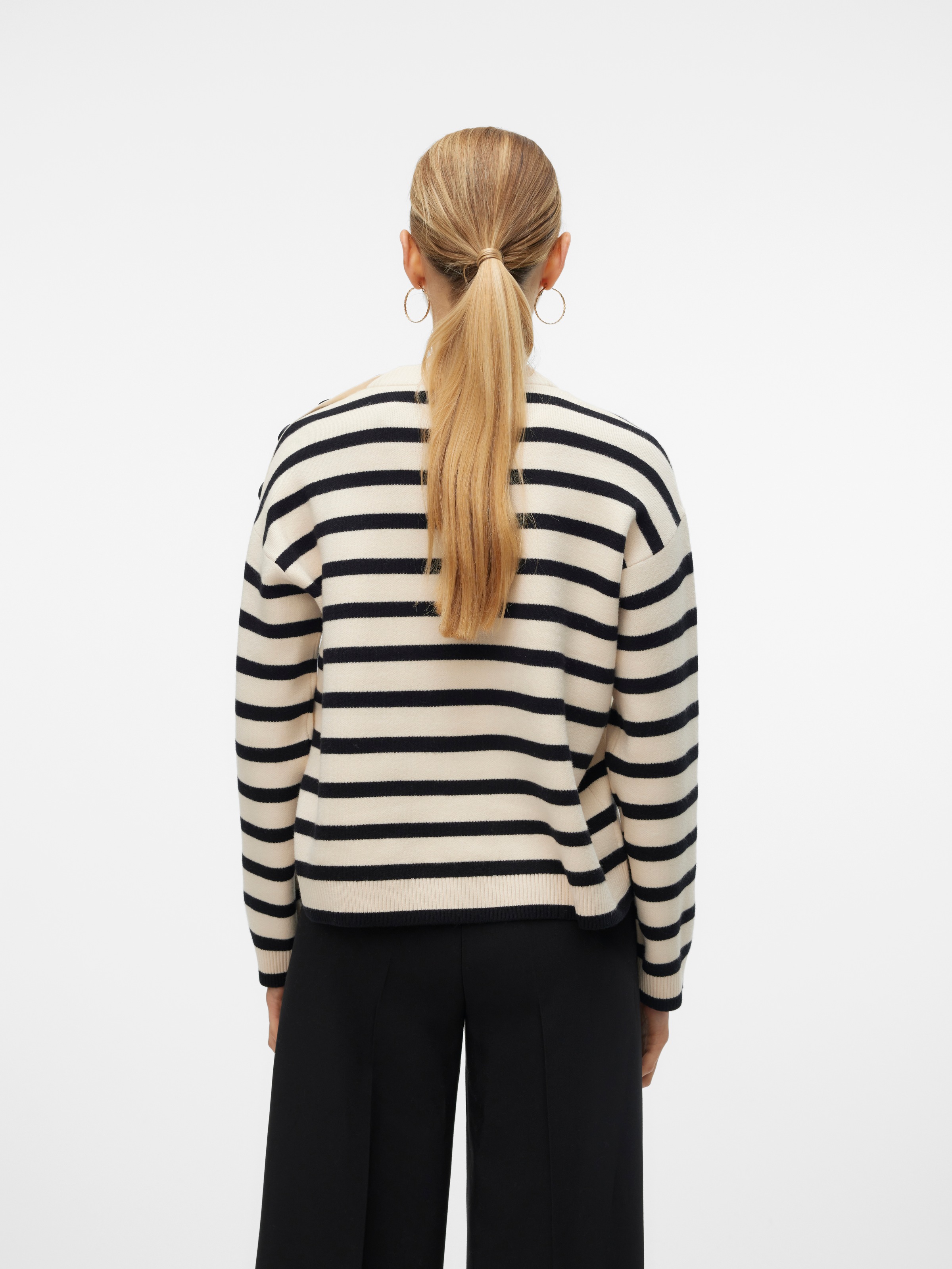 Vero Moda Rundhalspullover »VMSABA LS O-NECK BUTTON PULLOVER GA NOOS«