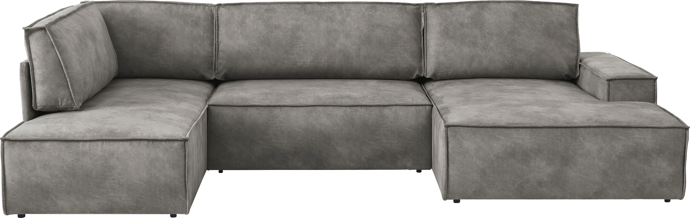 Home affaire Wohnlandschaft »SHERWOOD 329 cm, U-Form, Schlafsofa,«, Schlaffunktion m. Bettkasten (194x139 cm), Cord, Vintage, Samtvelours