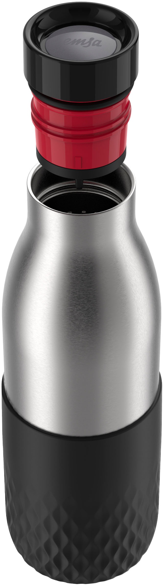 Emsa Trinkflasche »Bludrop Sleeve«, nachhaltig, Silikon-Manschette, 12h heiß, 24h kalt, 360° Trinkgenuss