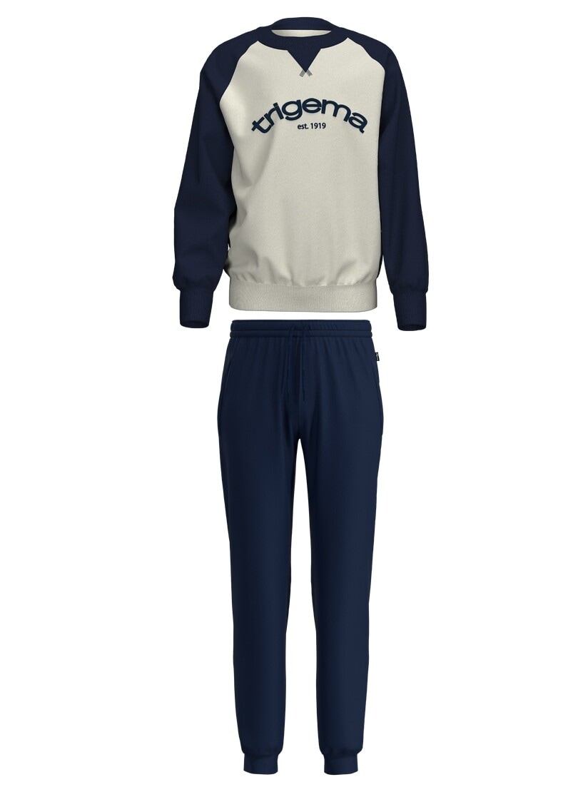 Trigema Loungeanzug »TRIGEMA Zweiteiler mit Sweatshirt und weiter Hose« 1