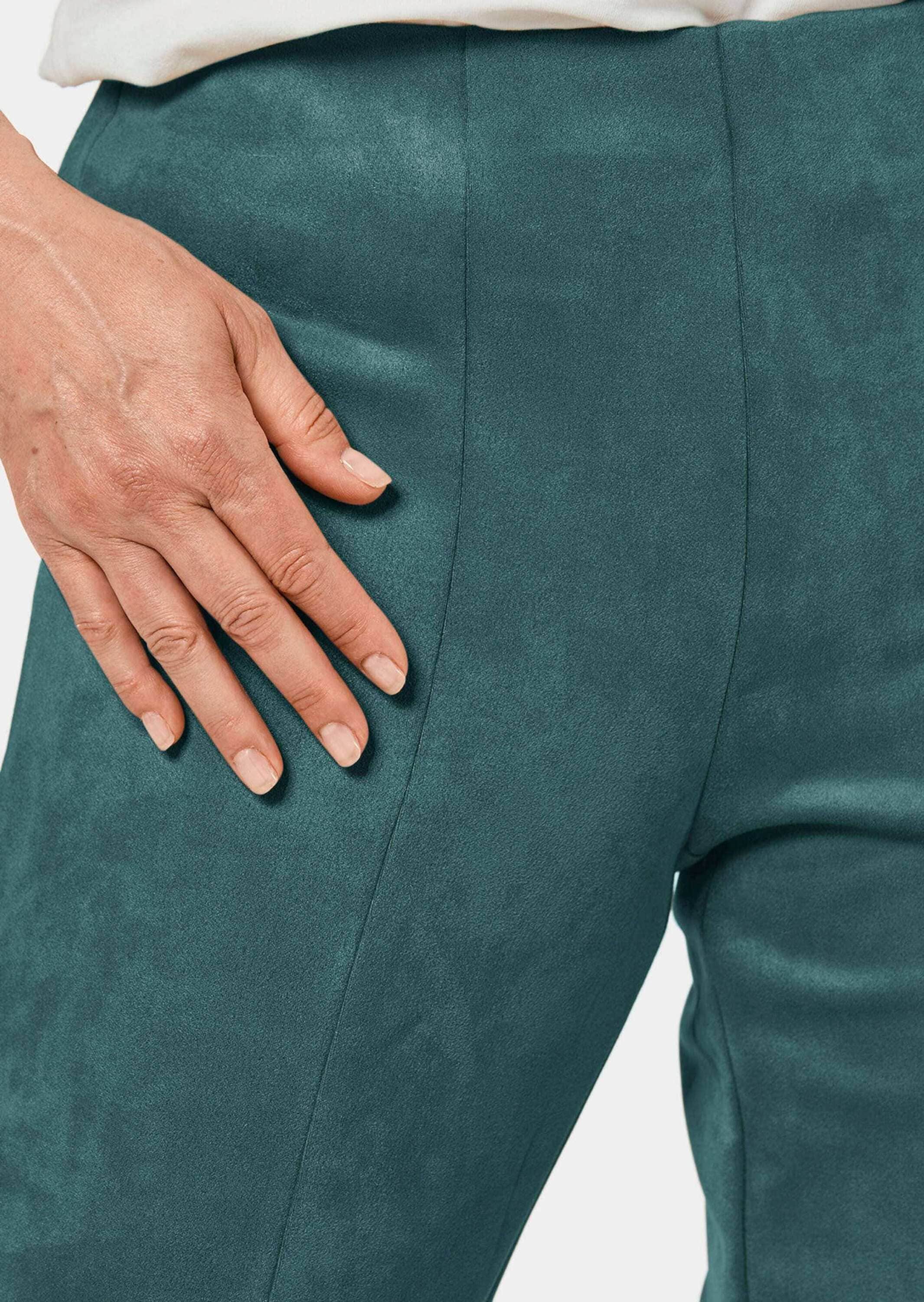GOLDNER 2-in-1-Hose »Moderne Leggings in trendigem Velourslederimitat«