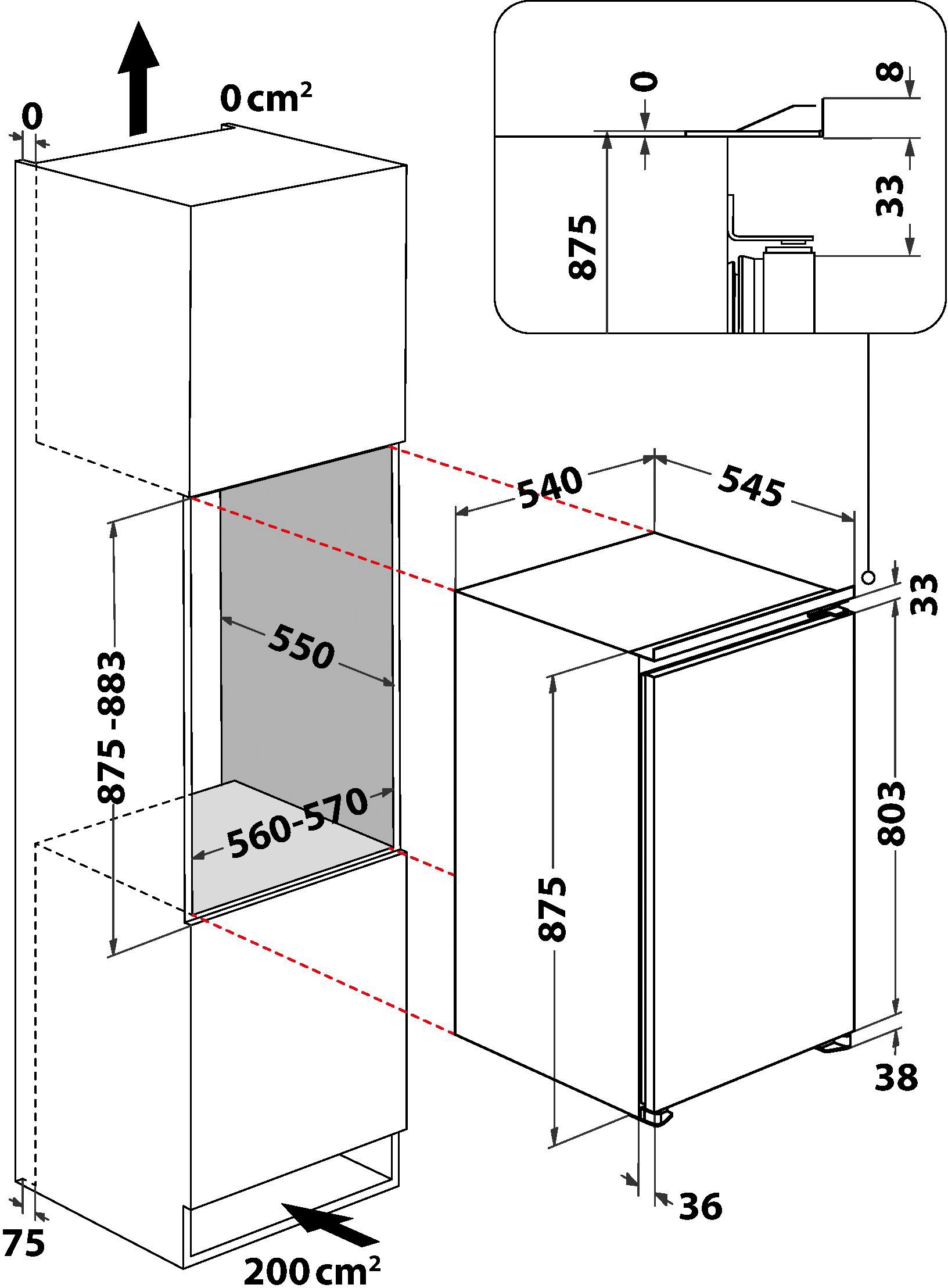 BAUKNECHT Einbaukühlschrank »KSI 9GF3E«