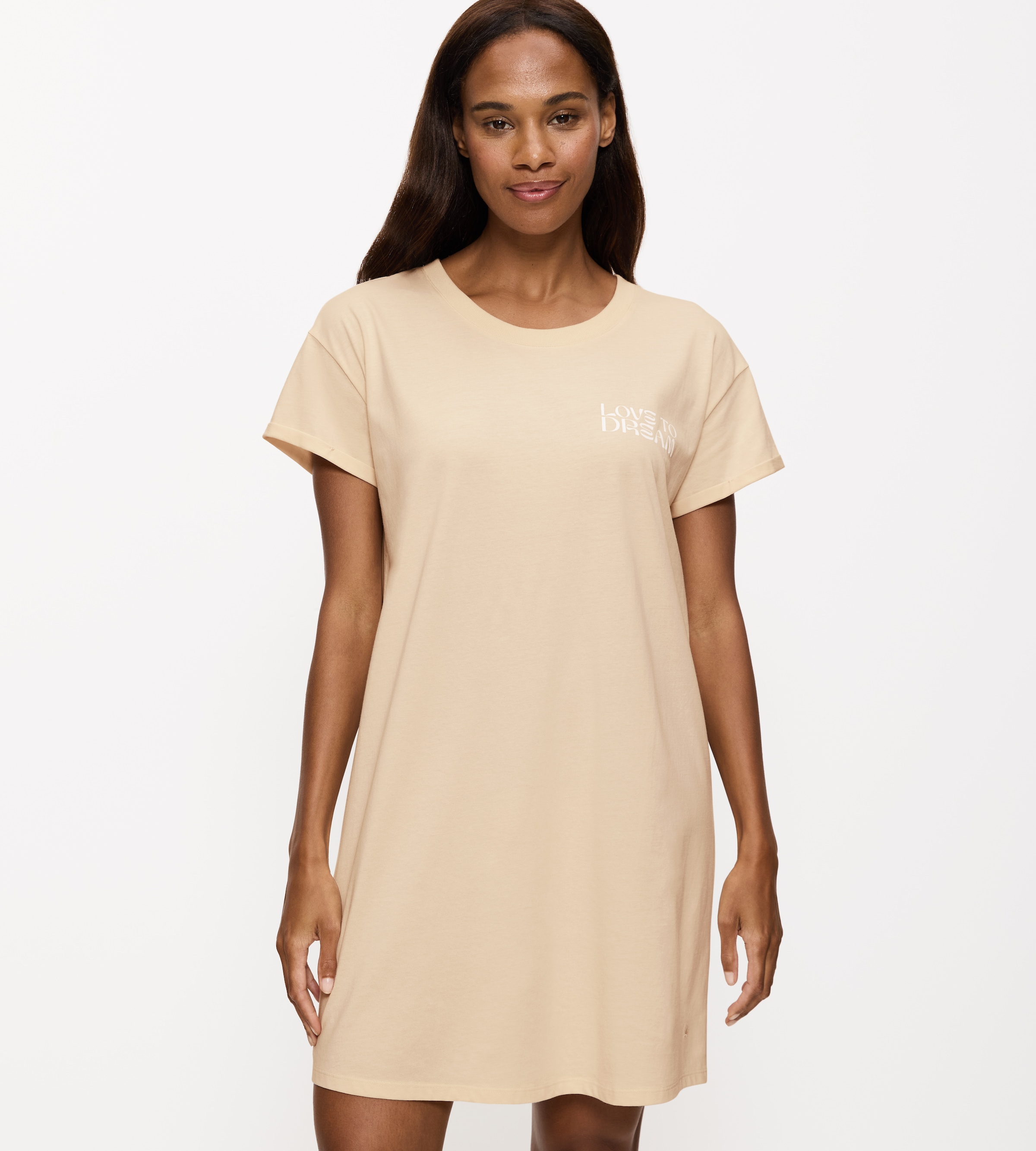 Triumph Nachthemd »Nightdresses NDK X« Ohne Taschen weich, atmungsaktiv, gerippter Rundhalsausschnitt, Kurzarm