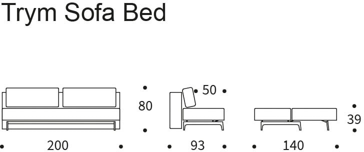 INNOVATION LIVING ™ Schlafsofa »TRYM 3-Sitzer mit Bettfunktion, Dauerschläfer, bequem und hochwertig«, Taschenfederkernpolsterung, Breite Liegefläche 140 cm