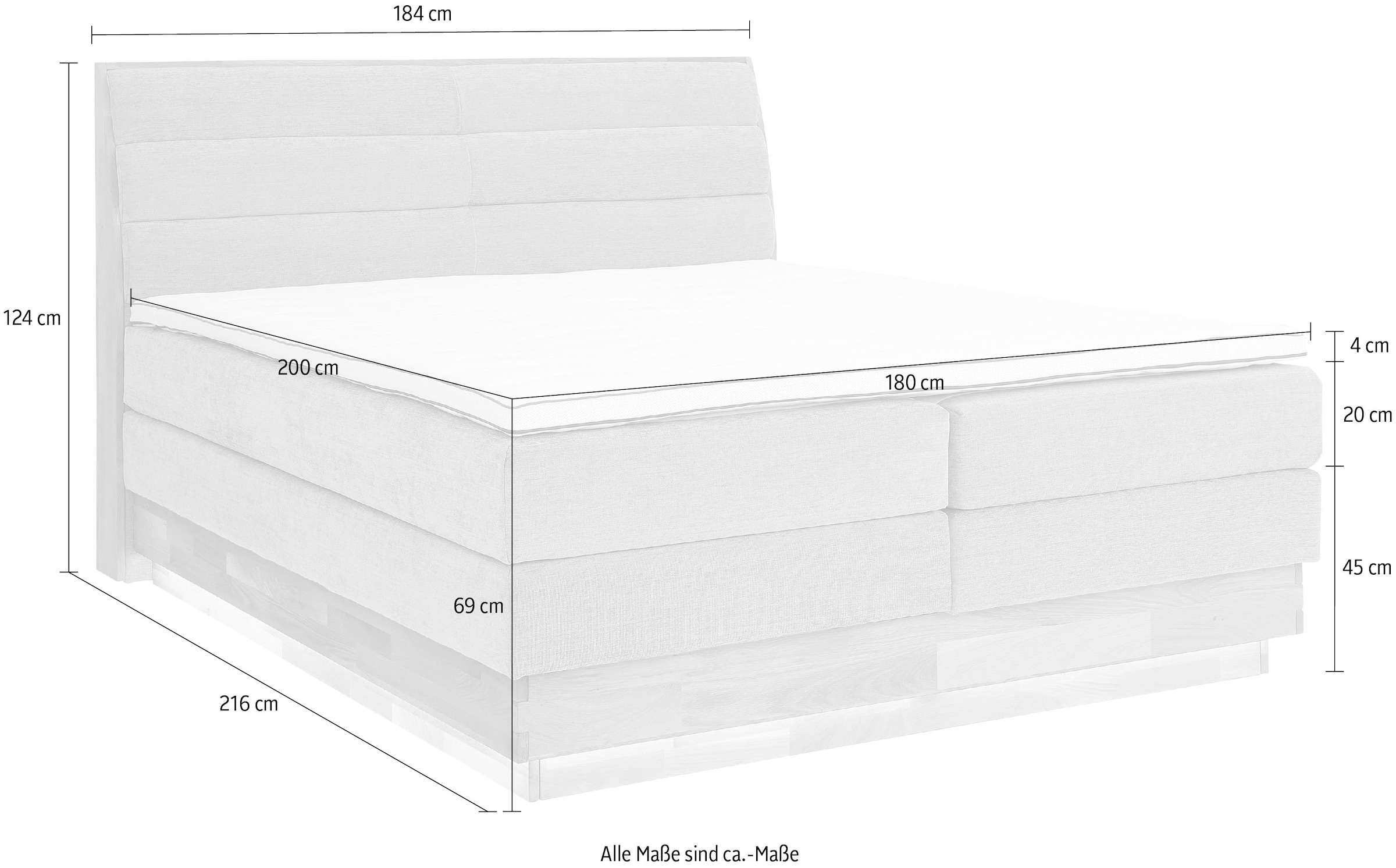 OTTO products Boxspringbett »Jenna«, ohne LED-Beleuchtung, mit zertifizierten, recycelten Bezugsstoffen