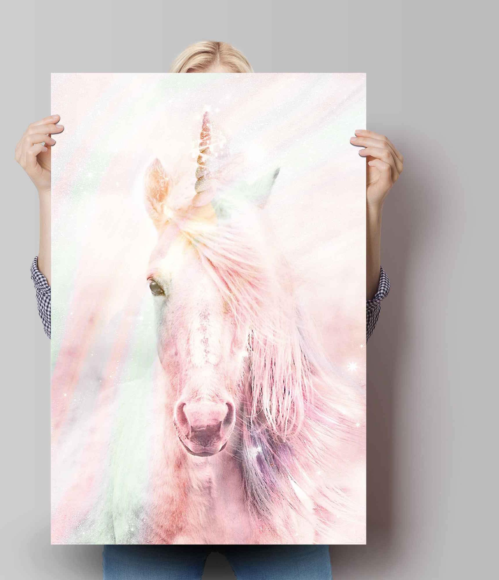 Reinders! Poster »Poster Magisches Einhorn Farbenfroh - Fantasie - Pferd«, Einhorn, (1 St.)
