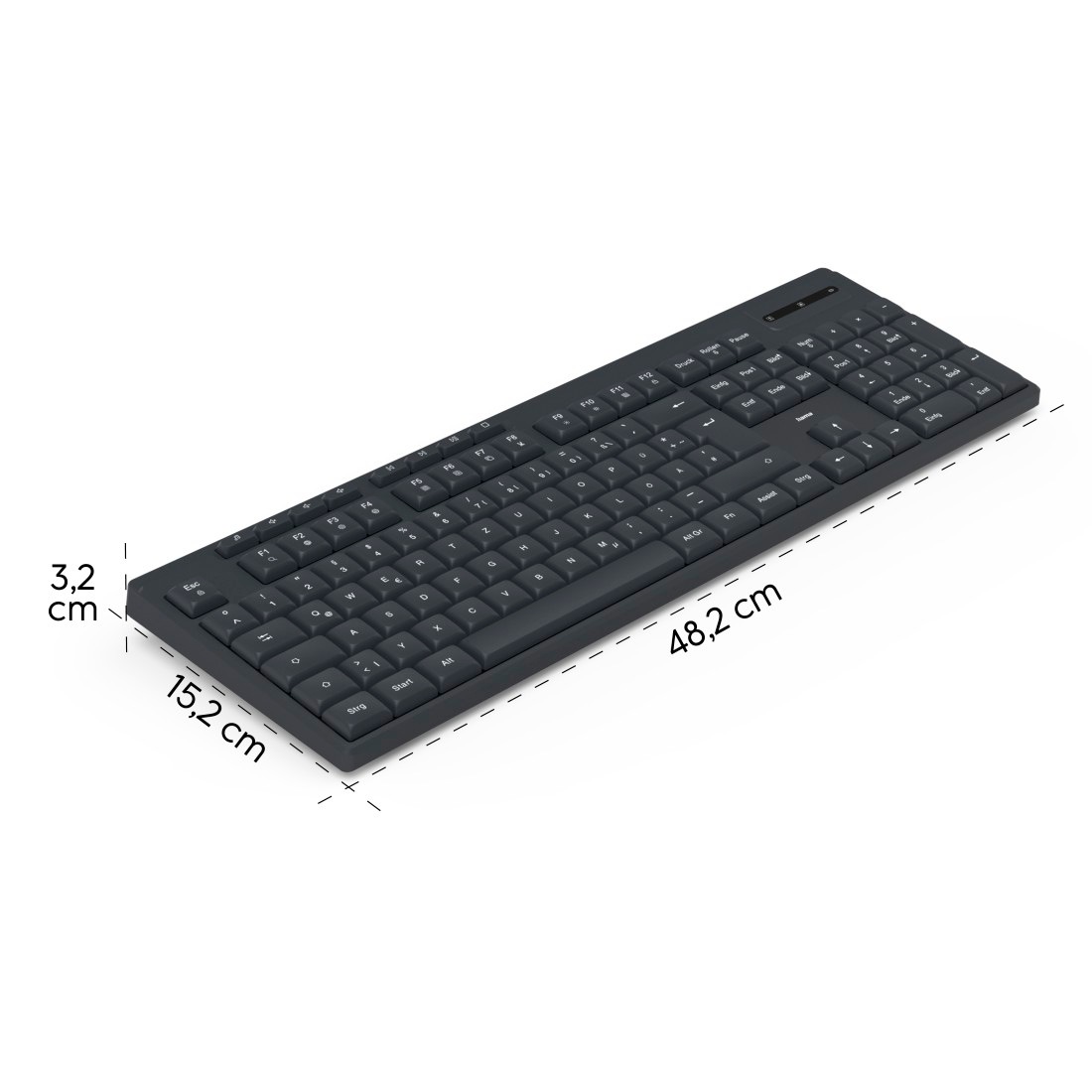 Hama Tastatur »Funktastatur WK-200 (kabellos, QWERTZ )« (ausklappbare Füße)