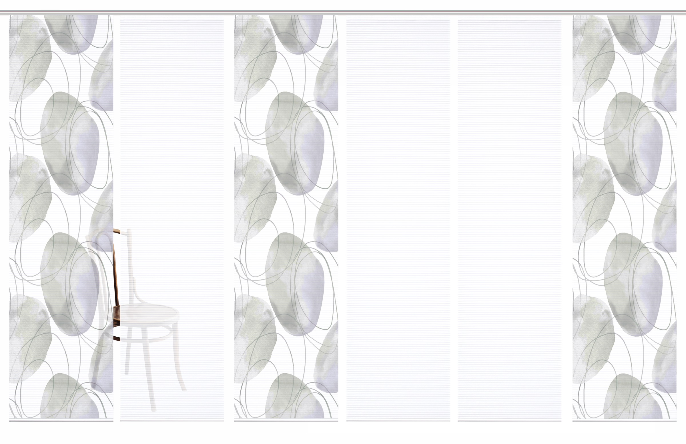 HOME in green Schiebegardine »ELLRIK« Paneelwagen 6 Stk. tlg. Bambusoptik, SET, recycelt, Digitaldruck