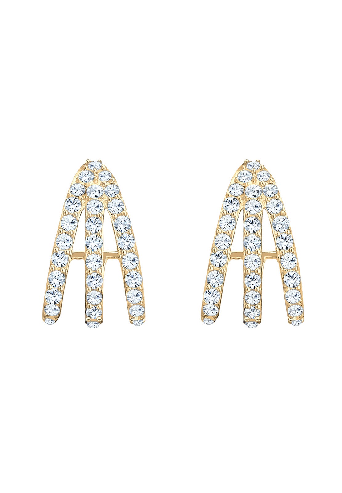 Elli Paar Creolen »Ohrringe Creolen Weiß 925 Sterling Silber, mit Kristallen von Swarovski®«