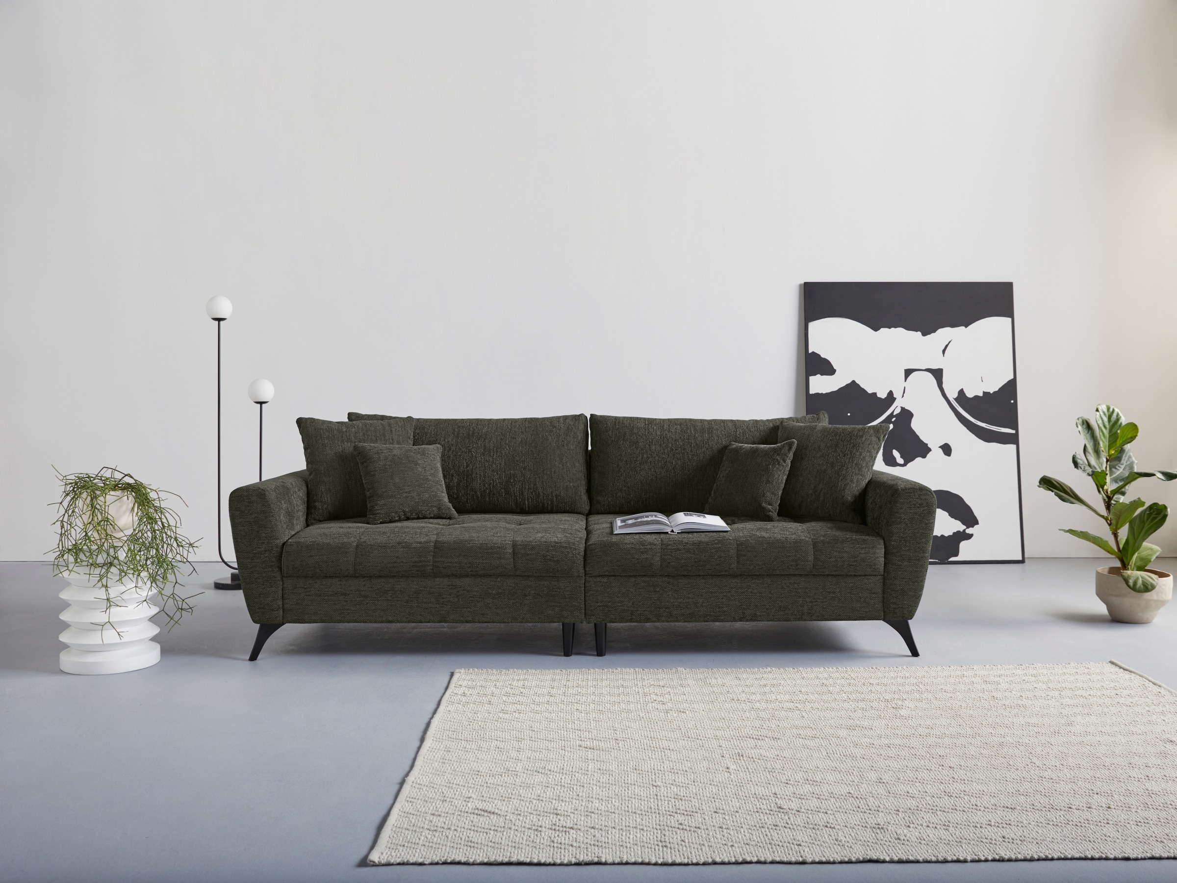 INOSIGN Big-Sofa clean-Bezug, feine OTTO lose Steppung Sitzbereich, im »Lörby«, Aqua Kissen mit bei auch
