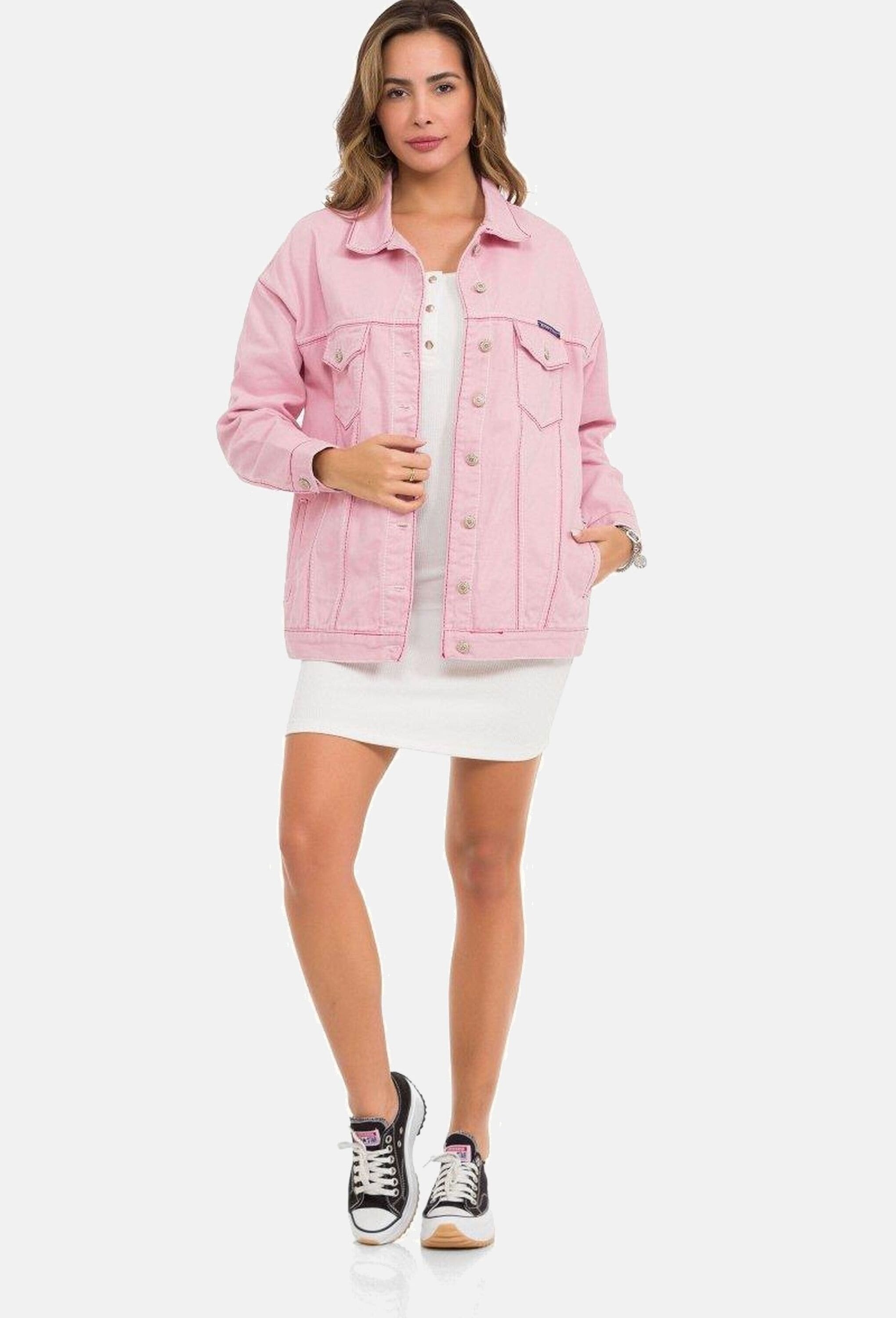 Cipo & Baxx Jeansjacke »Cipo & Baxx Jeansjacke« ohne Kapuze Mit praktischen Brusttaschen, WJ212